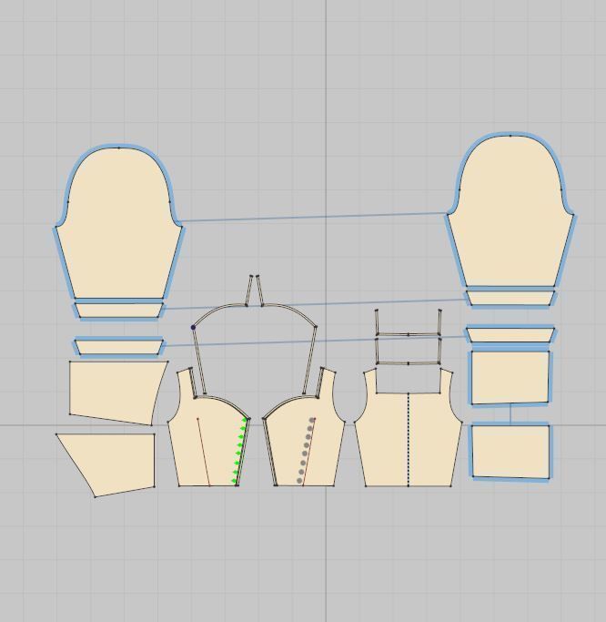 7 Women Blouses  3D model_8