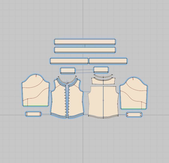 7 Women Blouses  3D model_24