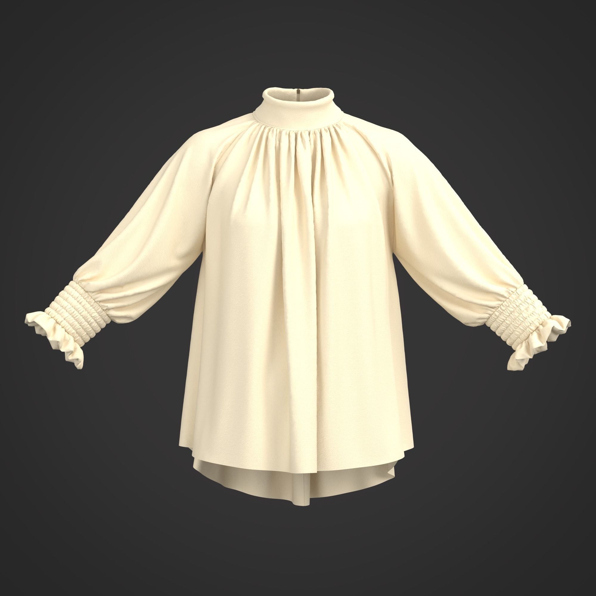 7 Women Blouses  3D model_3