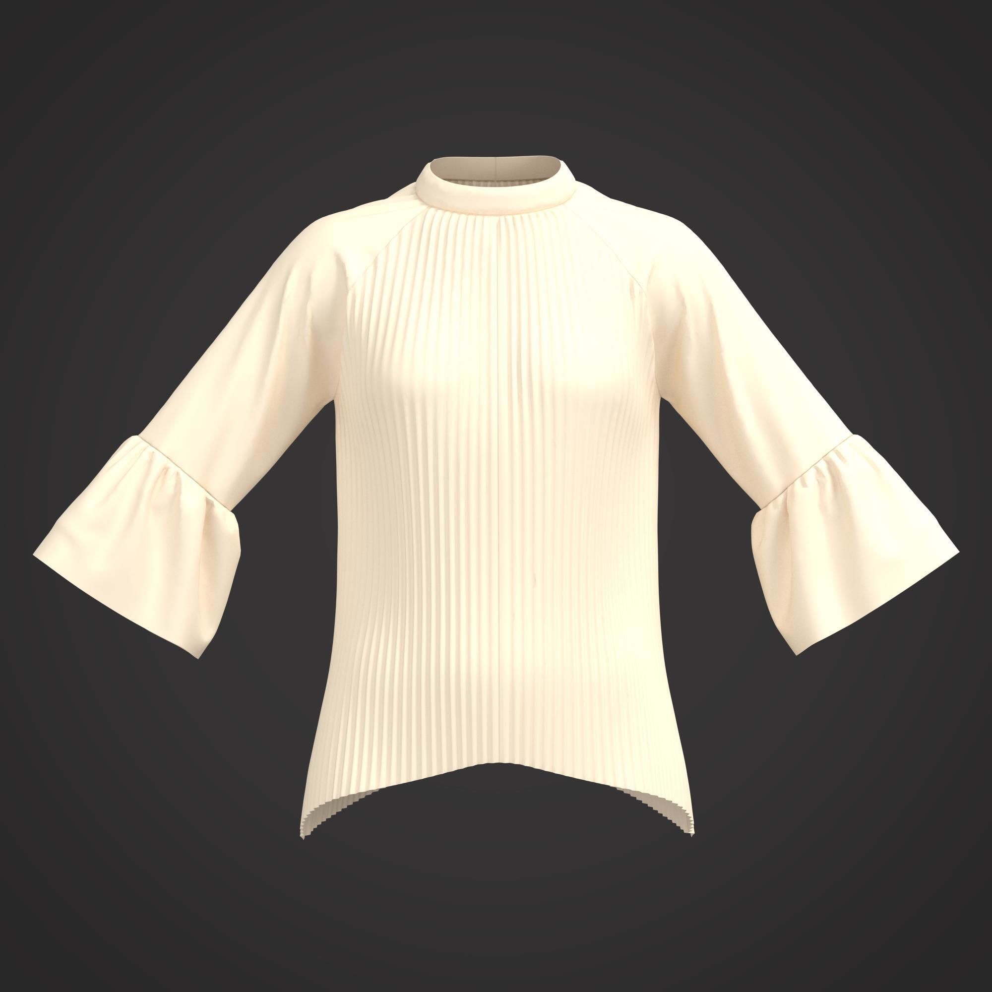 7 Women Blouses  3D model_25