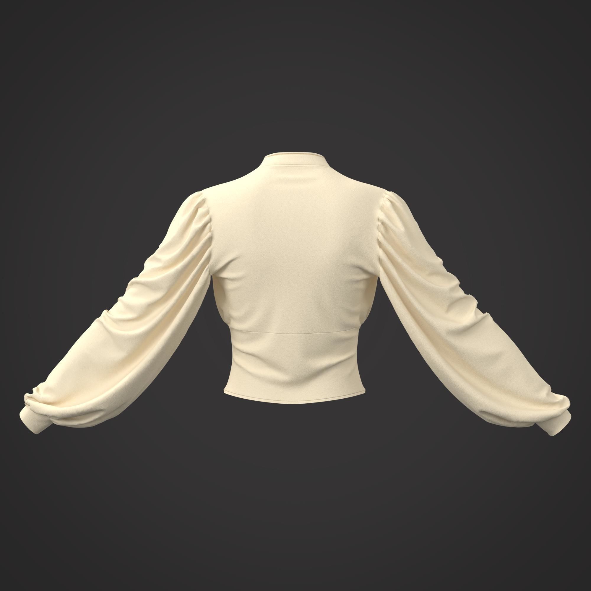 7 Women Blouses  3D model_19