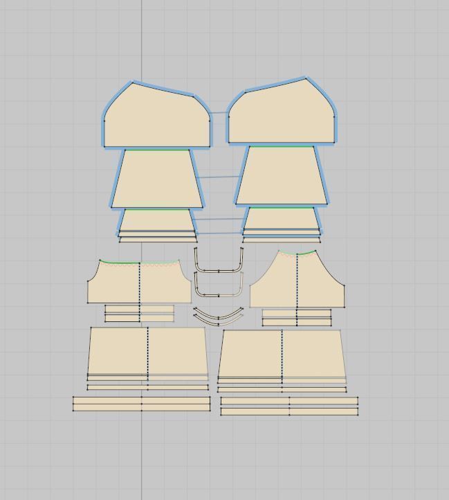 7 Women Blouses  3D model_16