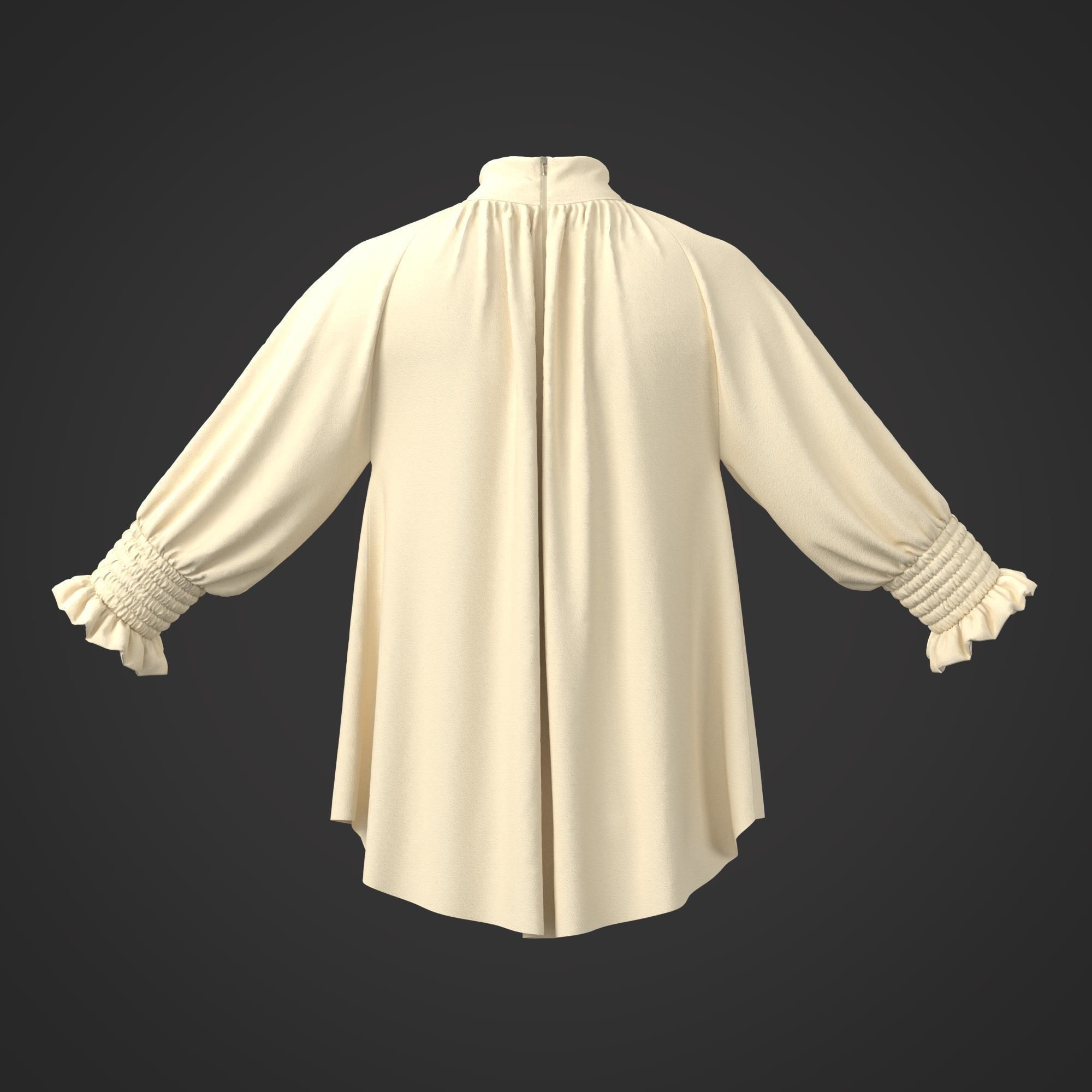 7 Women Blouses  3D model_1