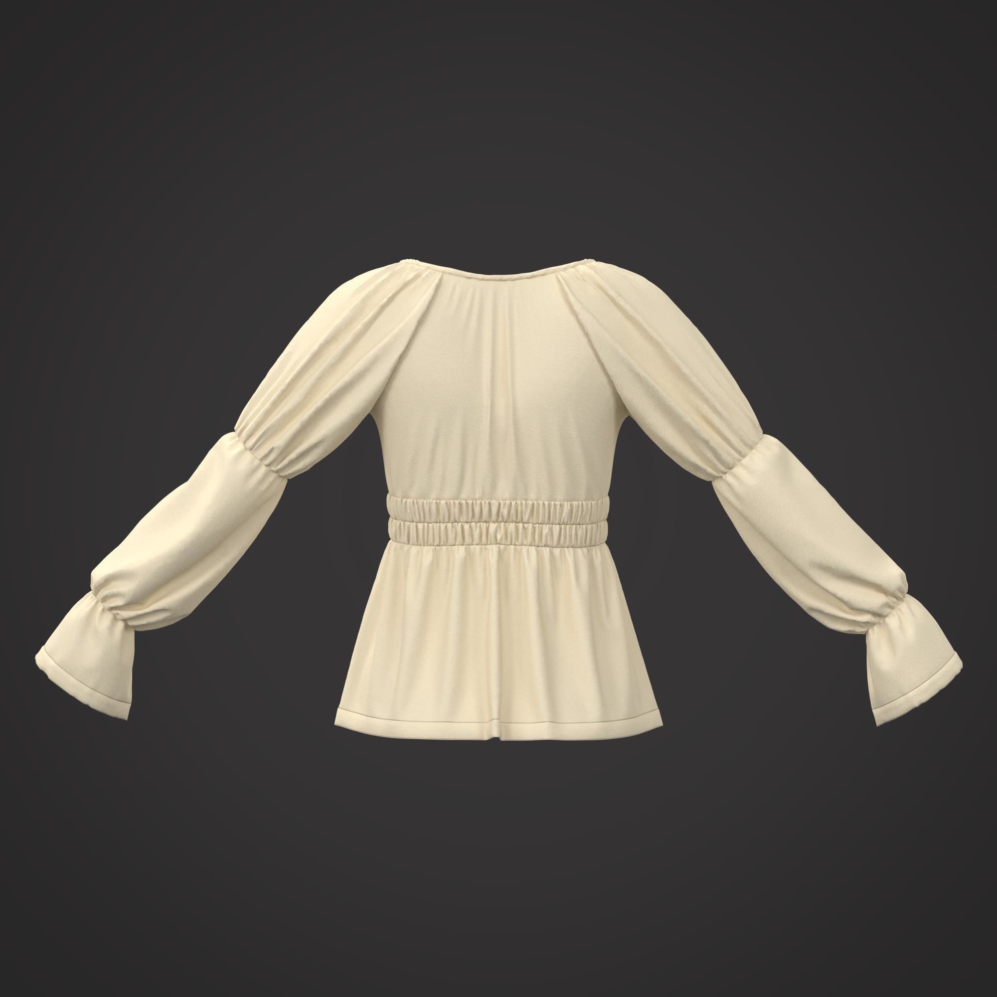 7 Women Blouses  3D model_14