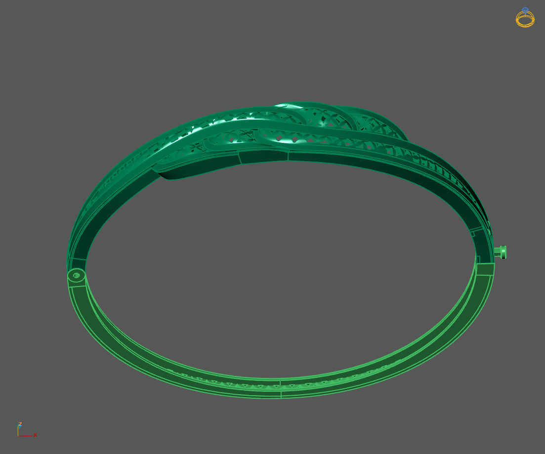 Womens Bracelets Bangles 3DM STL OBJ With Details  3D print model_2