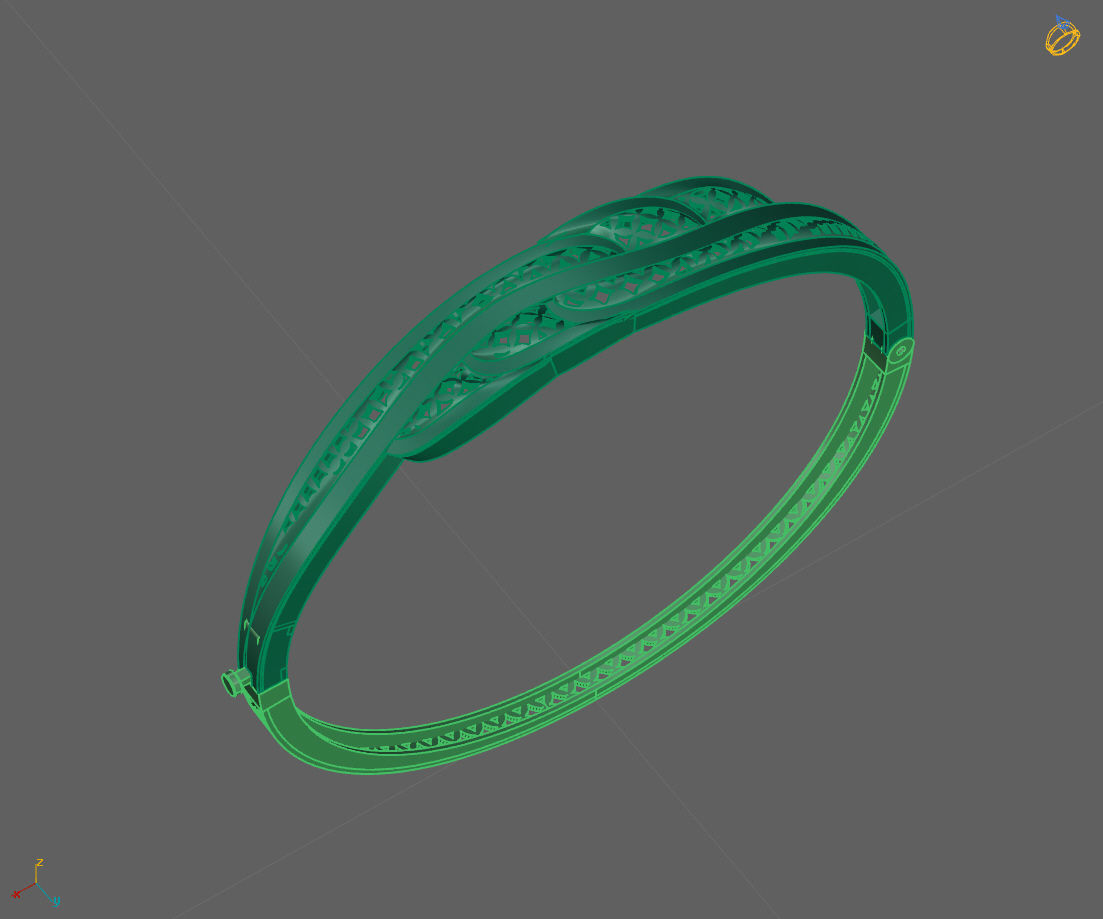 Womens Bracelets Bangles 3DM STL OBJ With Details  3D print model_1