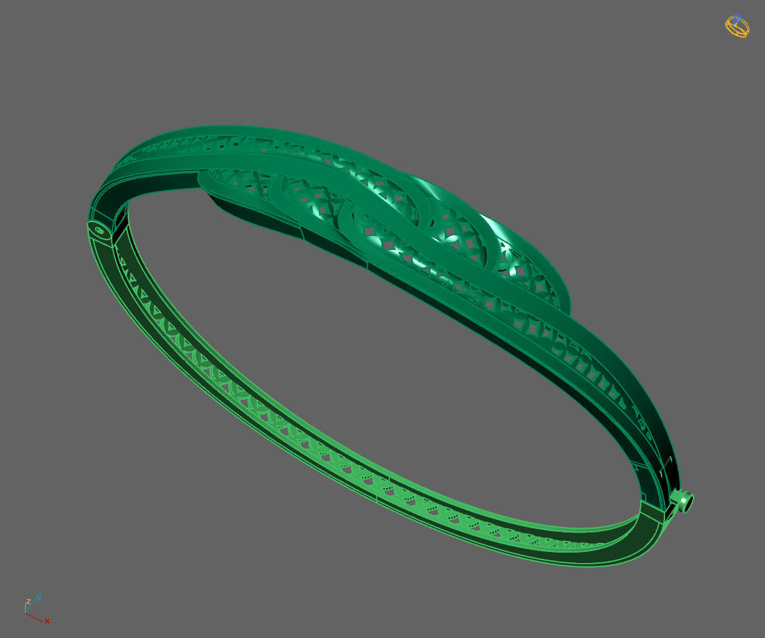 Womens Bracelets Bangles 3DM STL OBJ With Details  3D print model_3