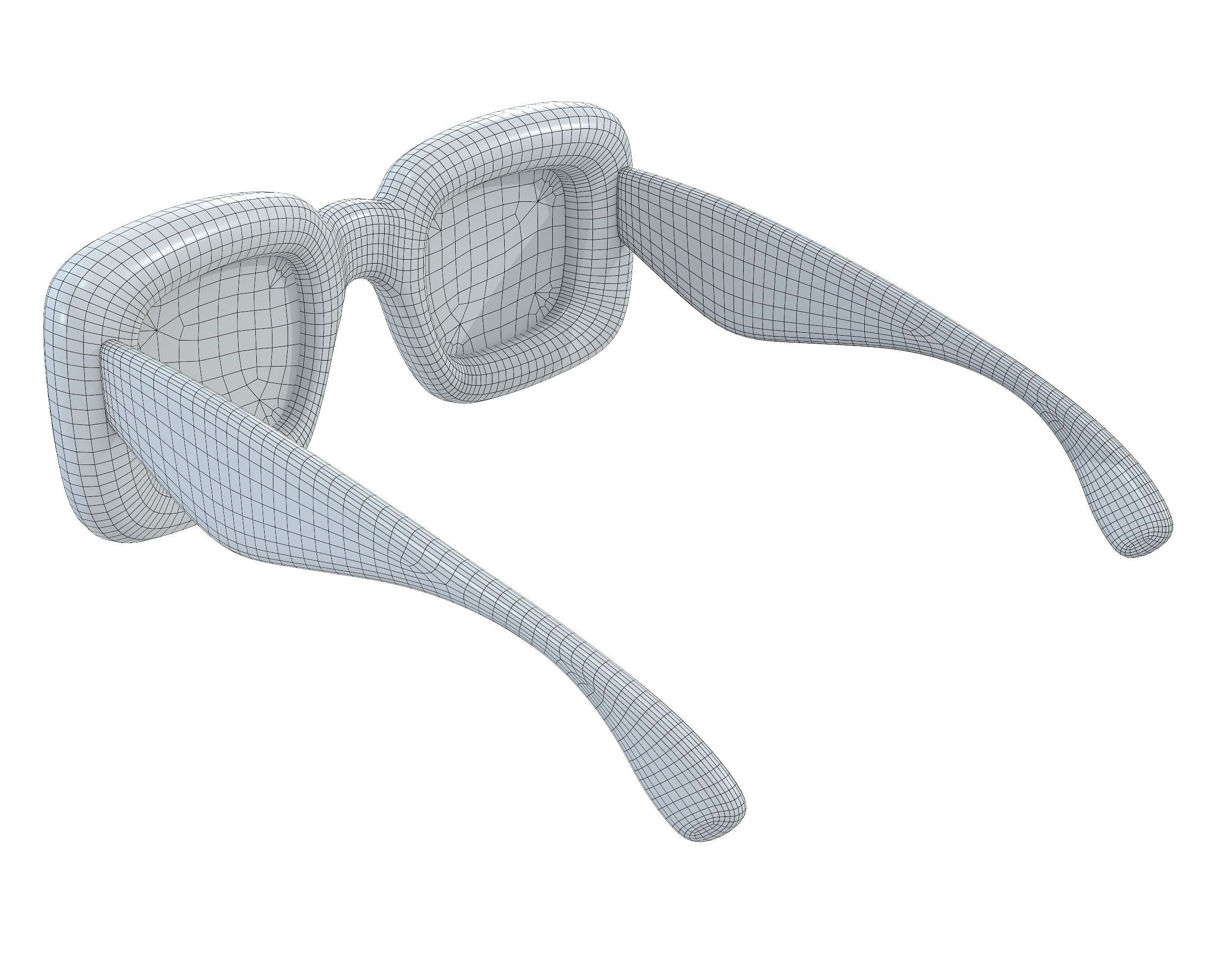 Loewe Inflated Rectangular Sunglasses Low-poly 3D model_14