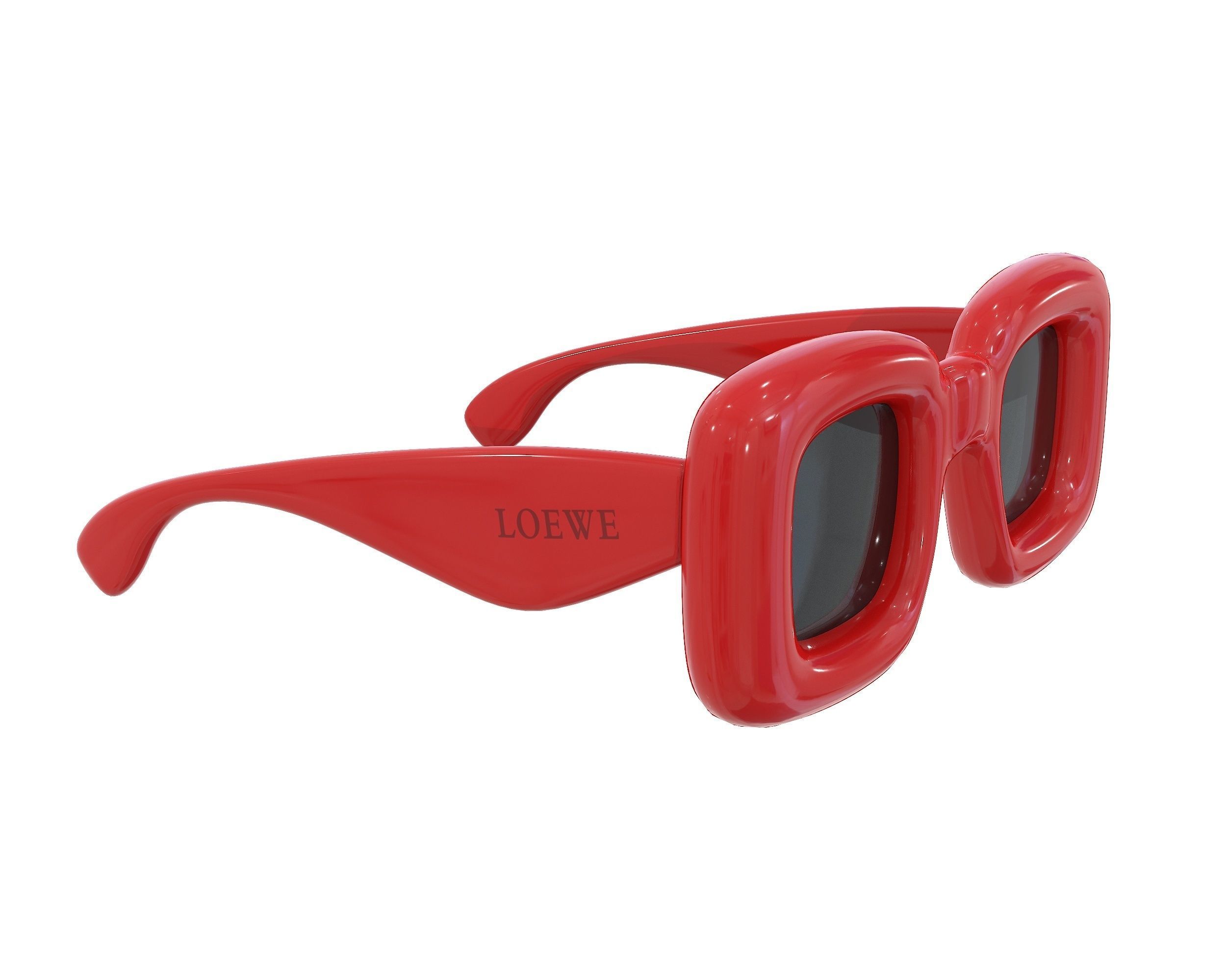 Loewe Inflated Rectangular Sunglasses Low-poly 3D model_10