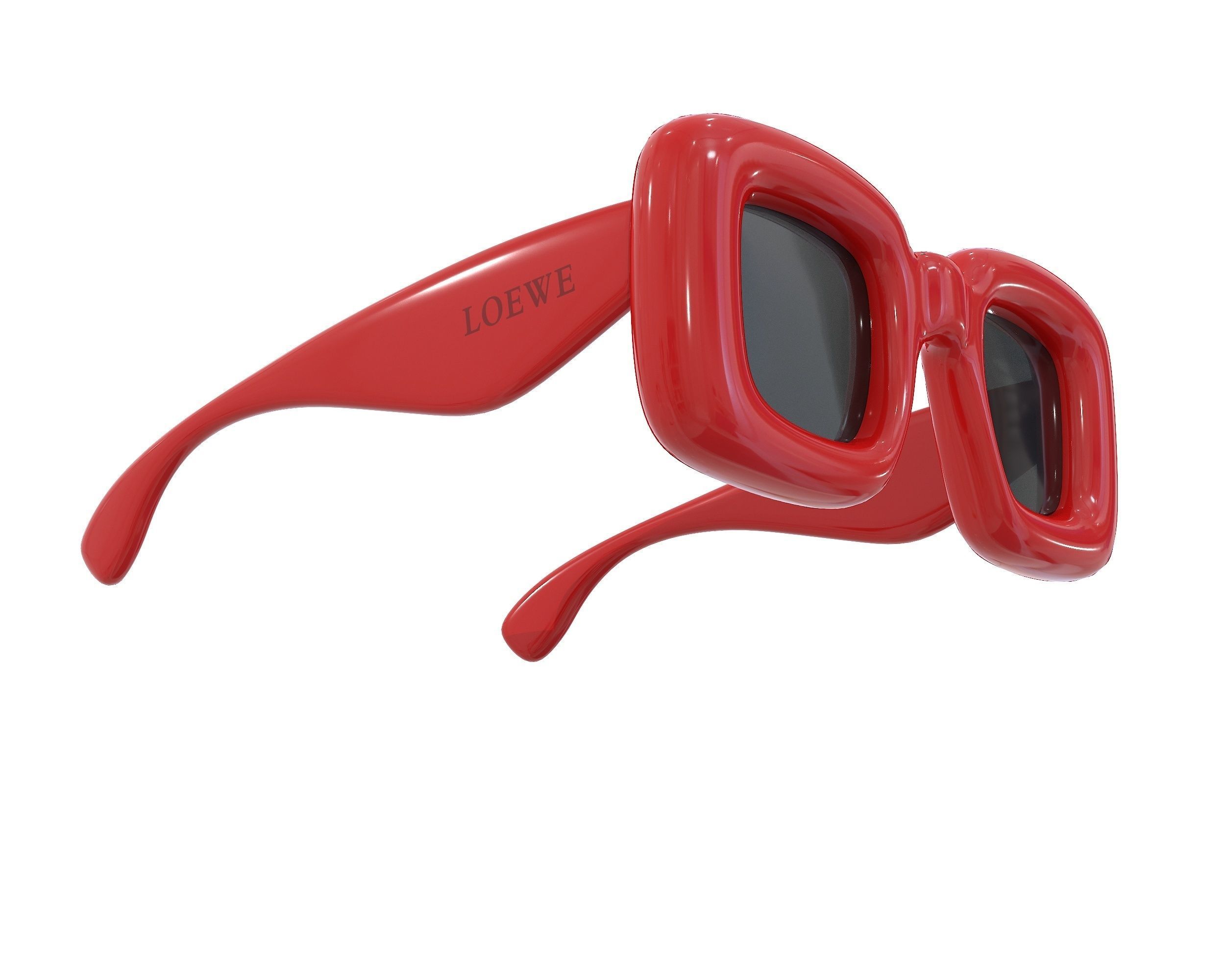 Loewe Inflated Rectangular Sunglasses Low-poly 3D model_11