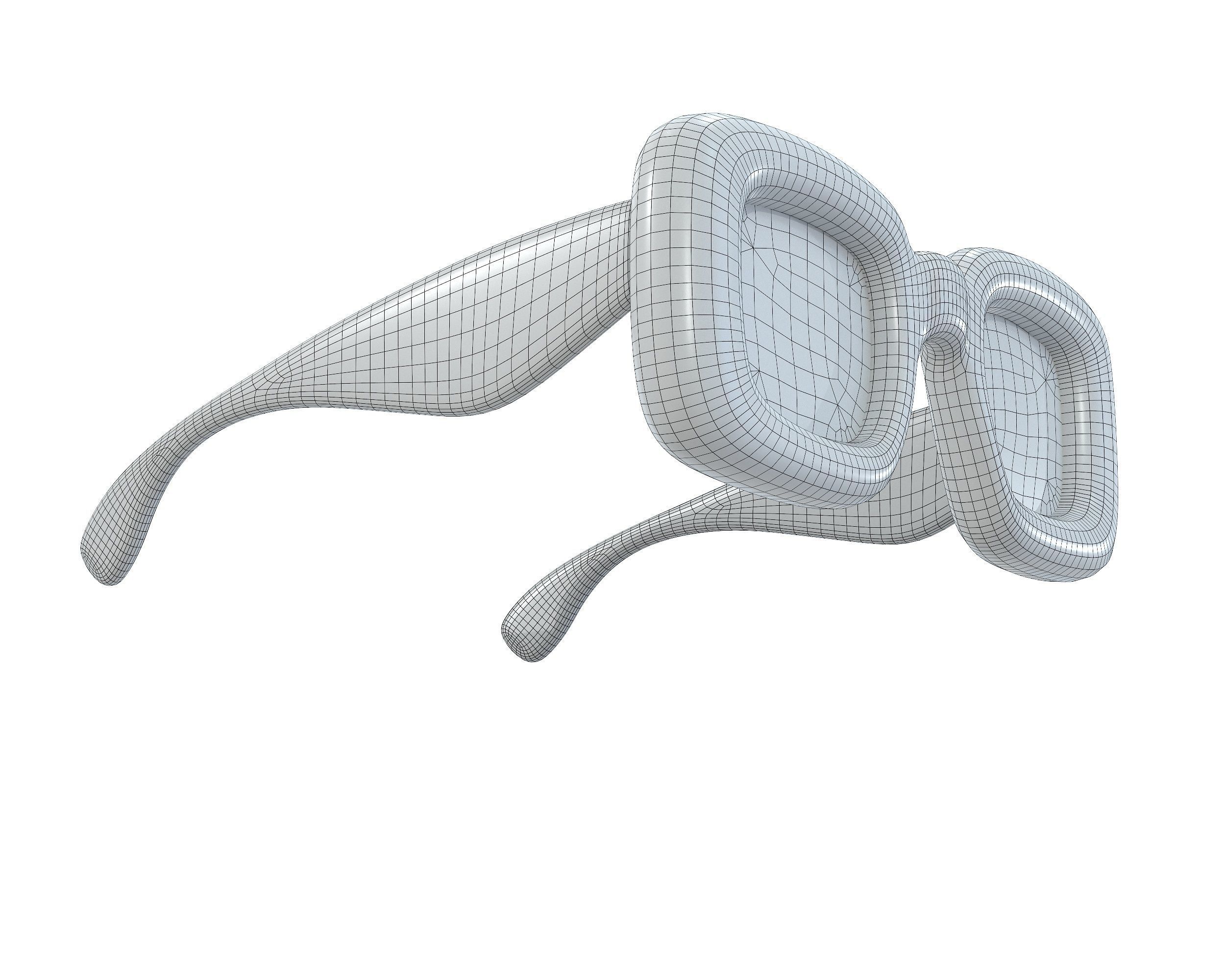 Loewe Inflated Rectangular Sunglasses Low-poly 3D model_12