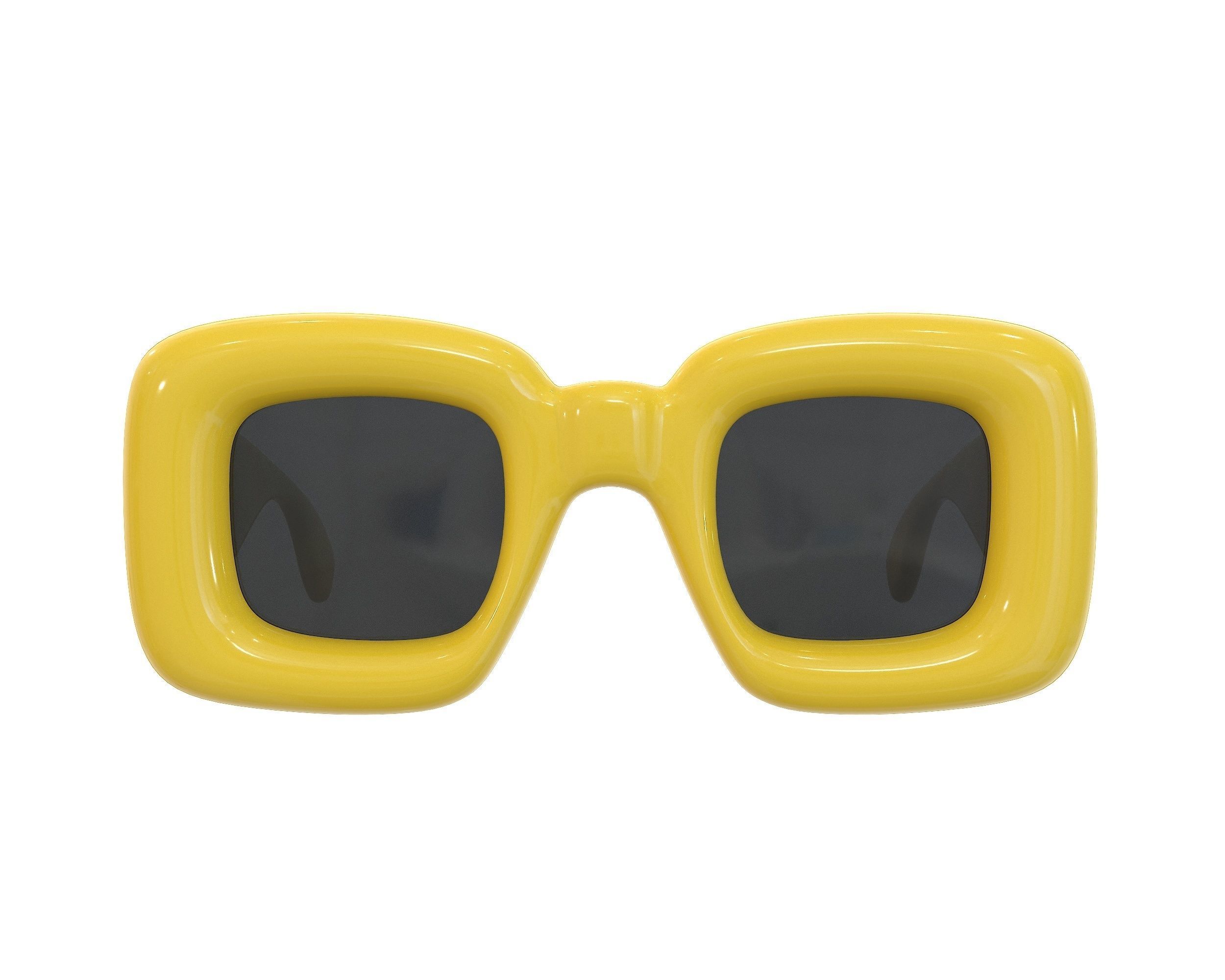 Loewe Inflated Rectangular Sunglasses Low-poly 3D model_4