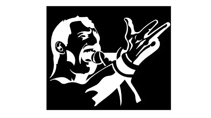 Freddie Mercury in DXF for cutting on CNC