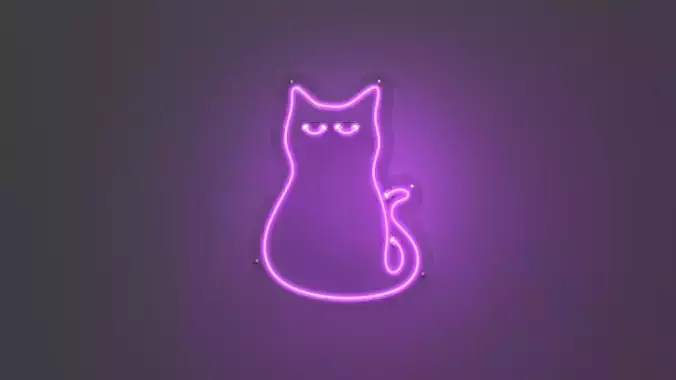 Cat 1 - Neon Sign 3D model
