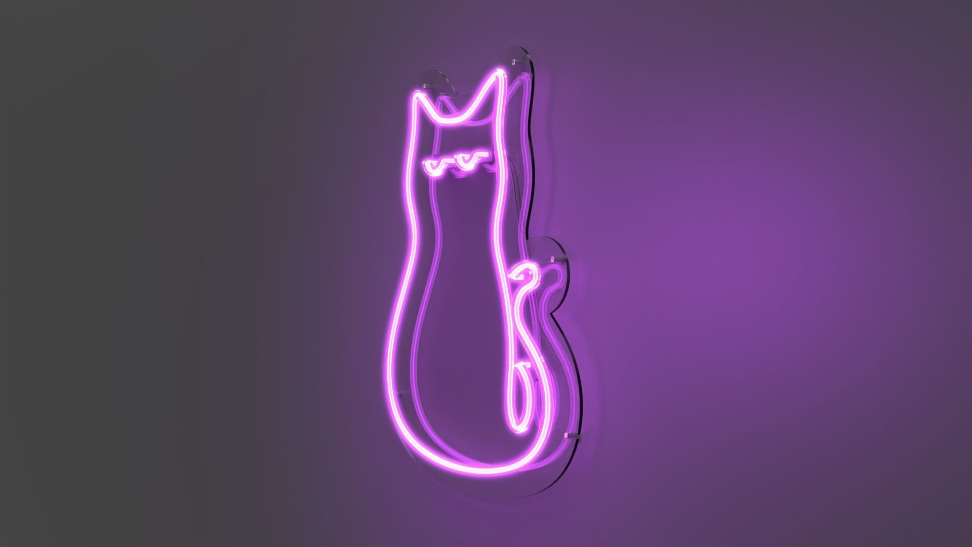 Cat 1 - Neon Sign 3D model_3