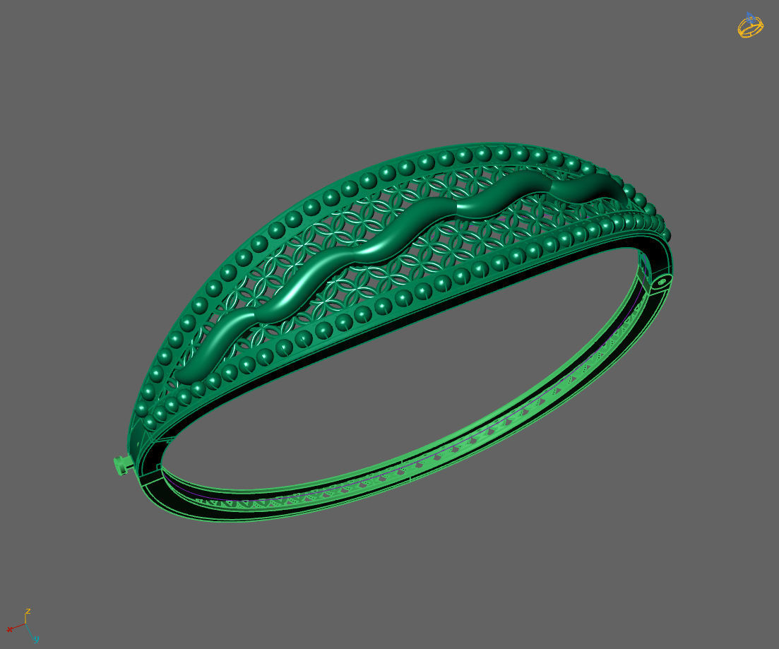 Womens Bracelets Bangles 3DM STL OBJ With Details 3D print model_1