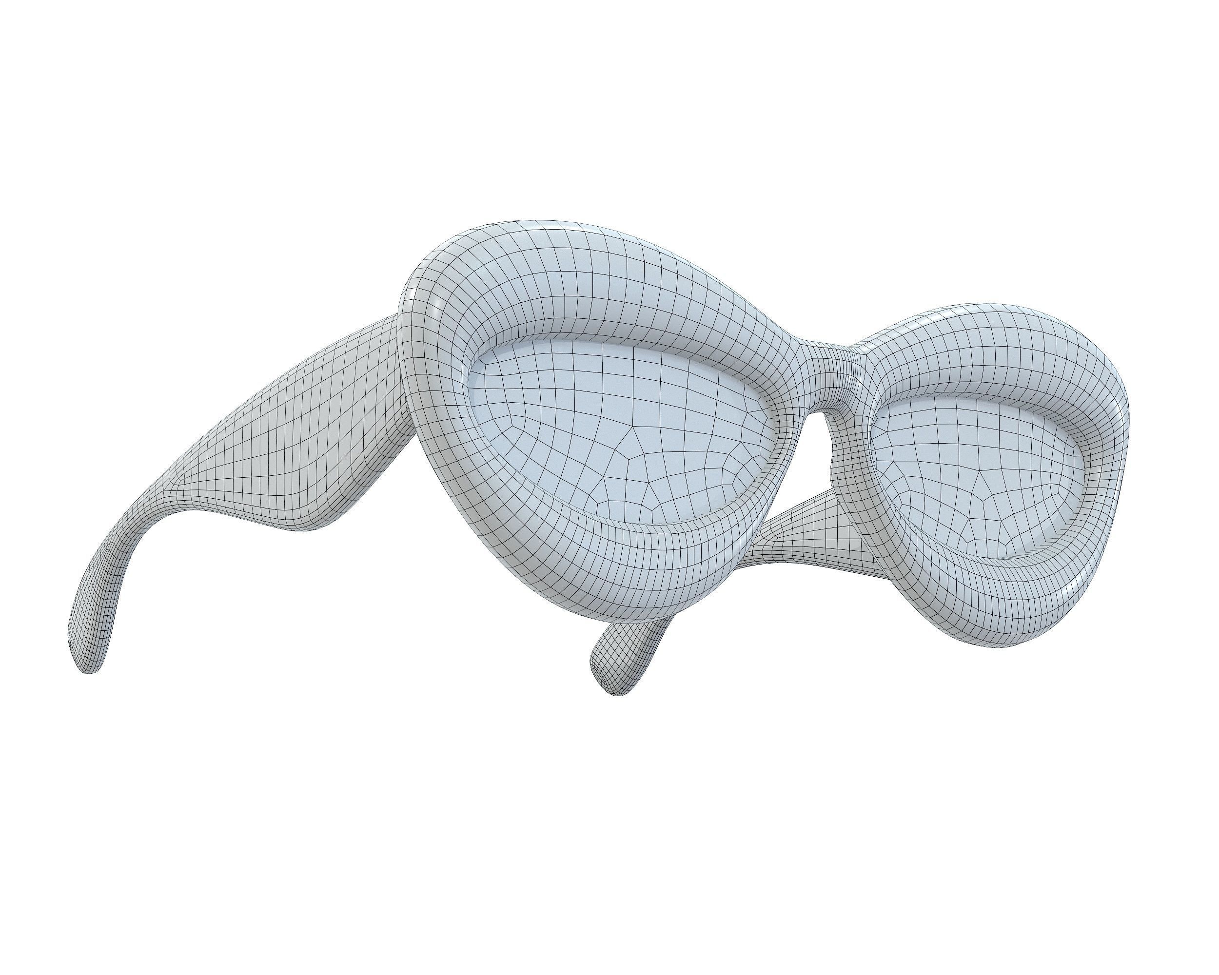 Loewe Inflated Cateye Sunglasses Low-poly 3D model_11