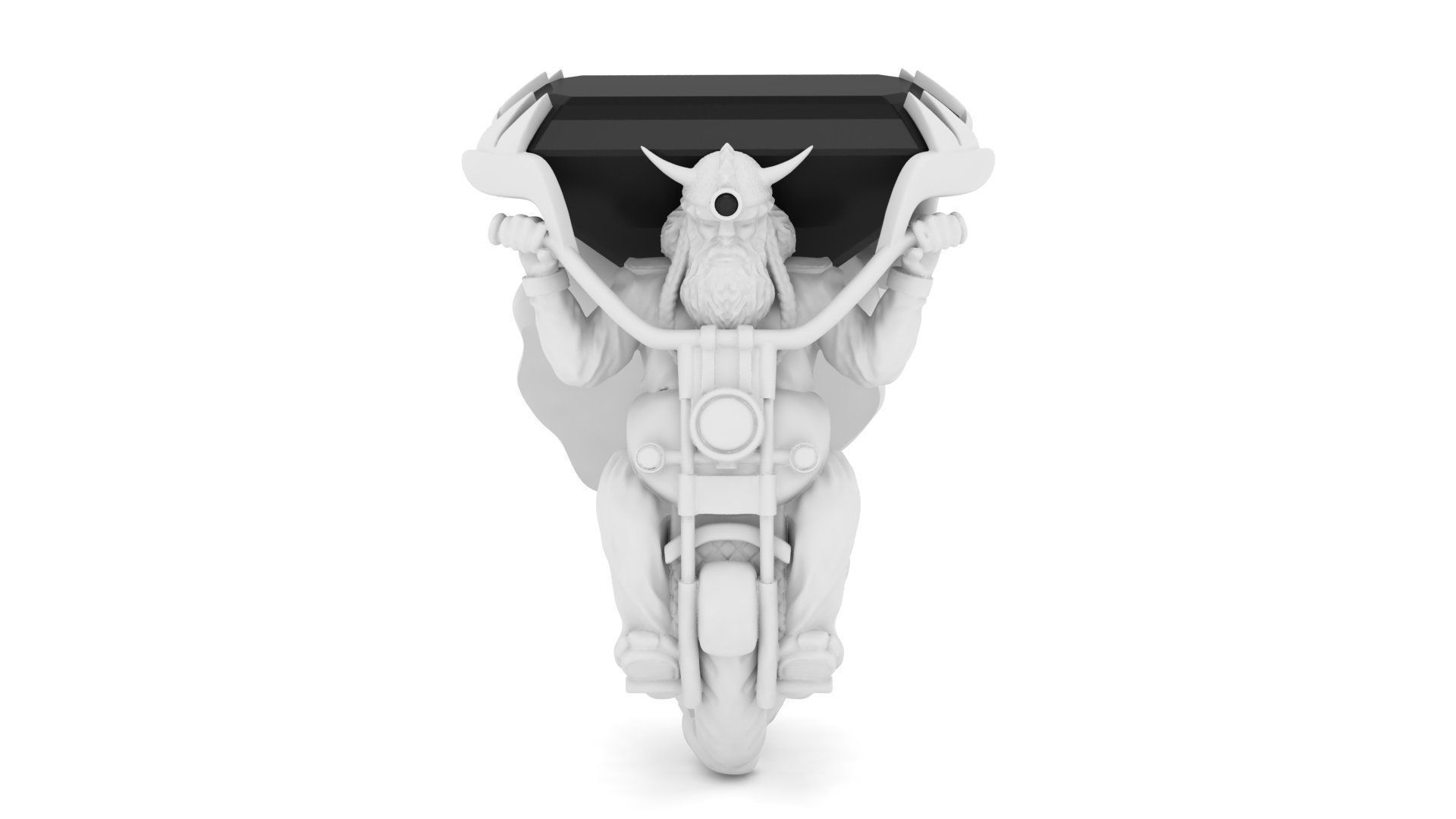 Viking rocker bikers man ring 3D print model_4