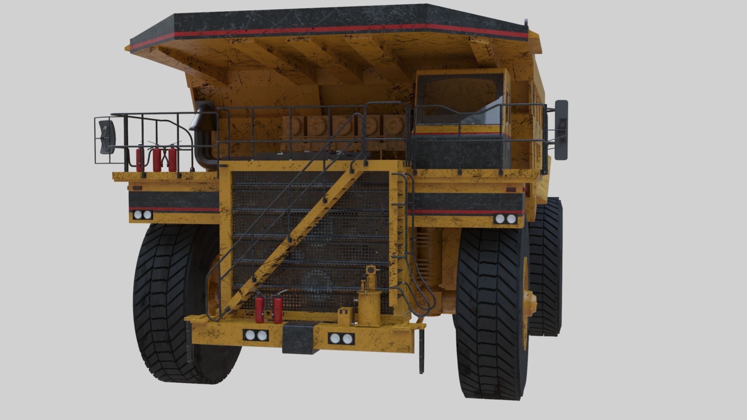 Dump Haul Mining Truck - Proper High Poly With Cabin Interior 3D model_40