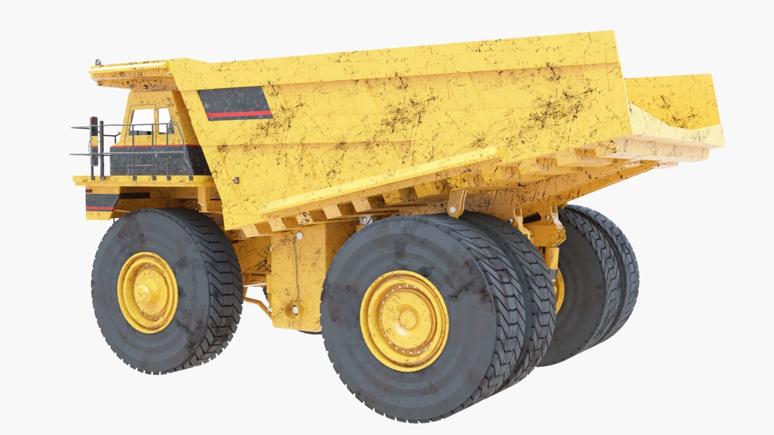 Dump Haul Mining Truck - Proper High Poly With Cabin Interior 3D model_11