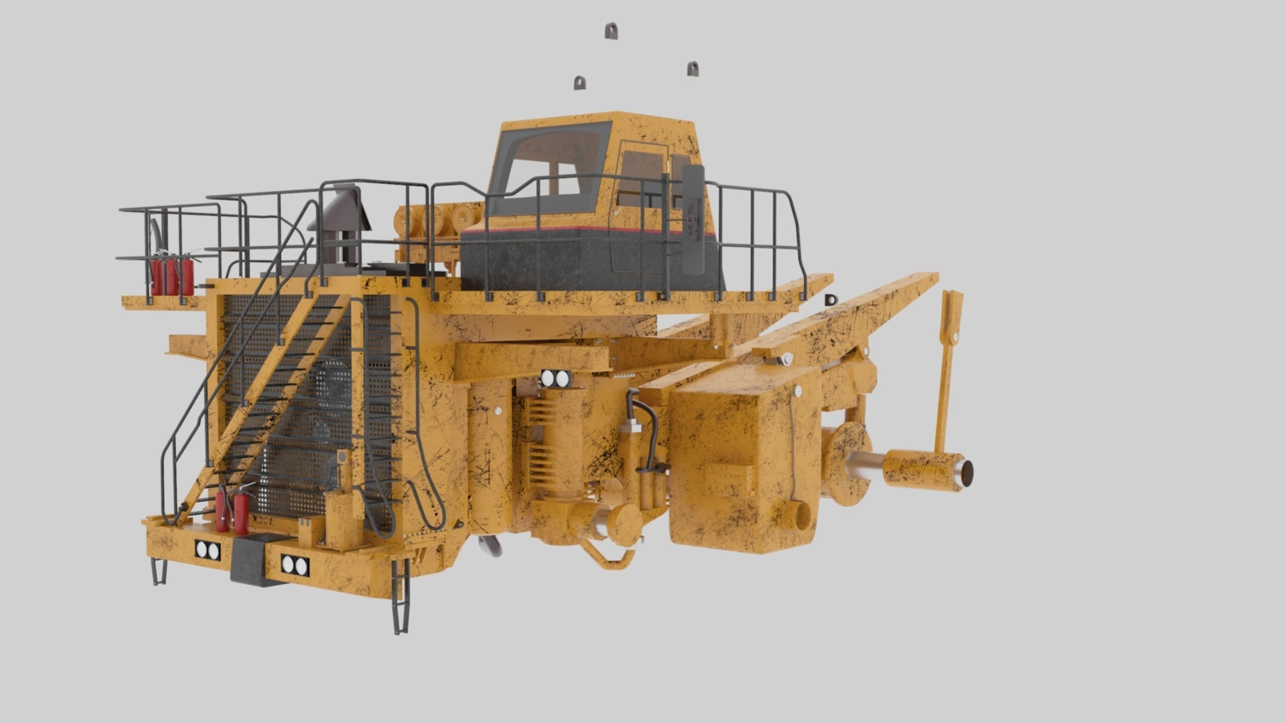 Dump Haul Mining Truck - Proper High Poly With Cabin Interior 3D model_37