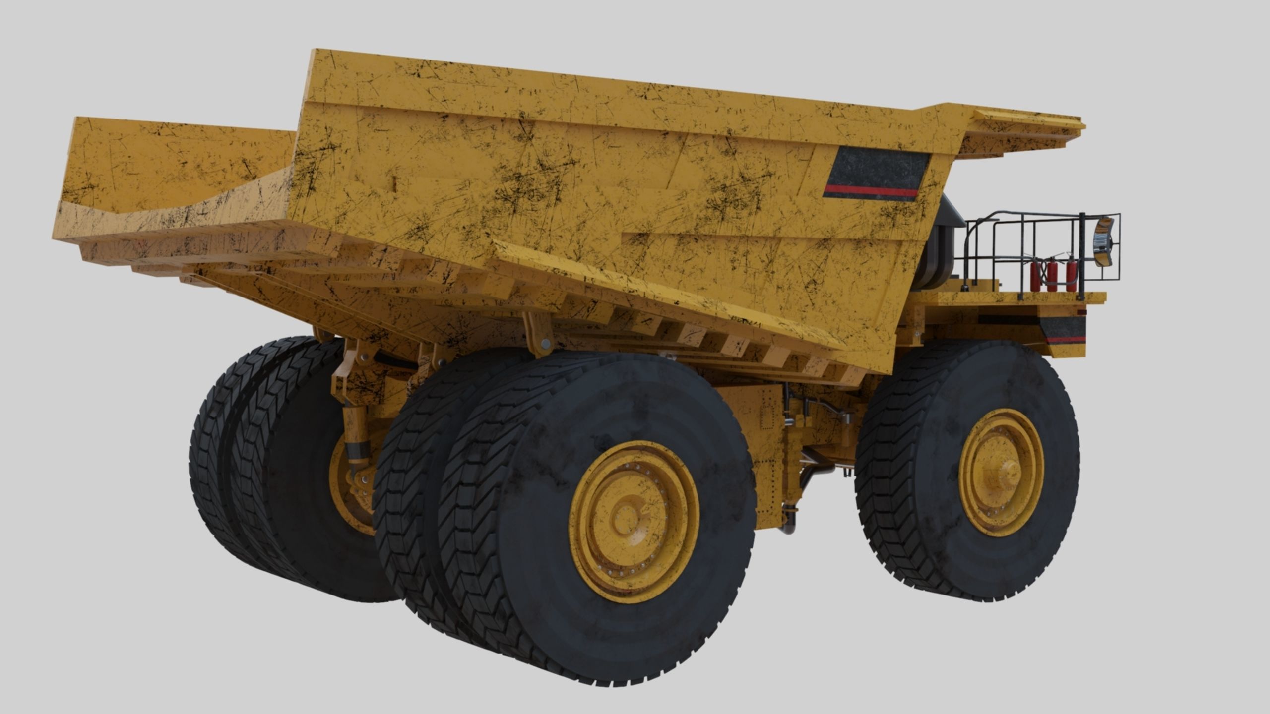 Dump Haul Mining Truck - Proper High Poly With Cabin Interior 3D model_43