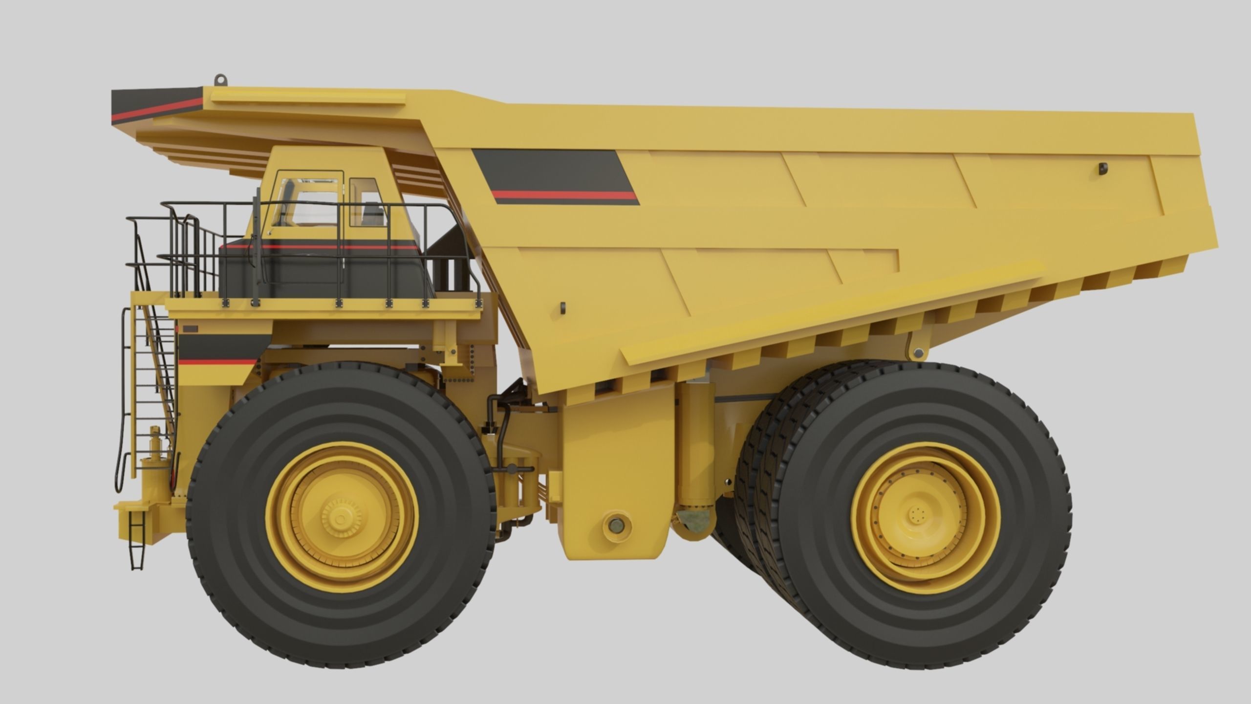 Dump Haul Mining Truck - Proper High Poly With Cabin Interior 3D model_22