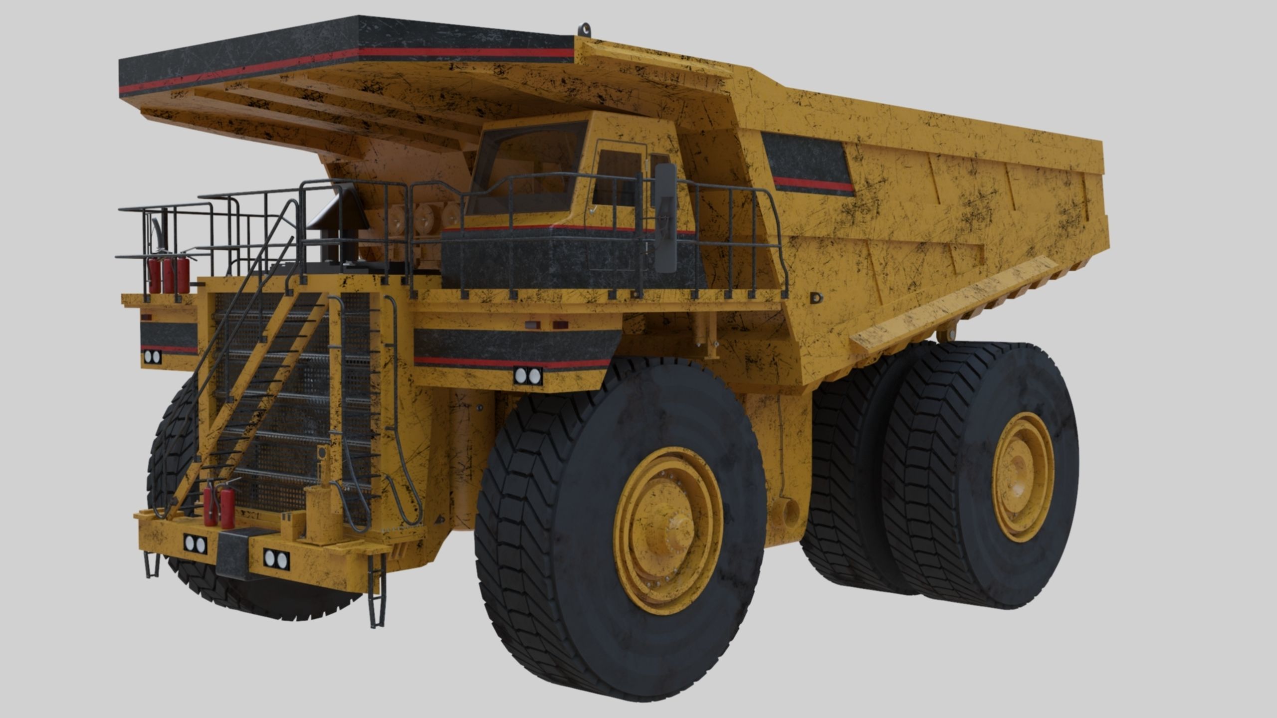 Dump Haul Mining Truck - Proper High Poly With Cabin Interior 3D model_41