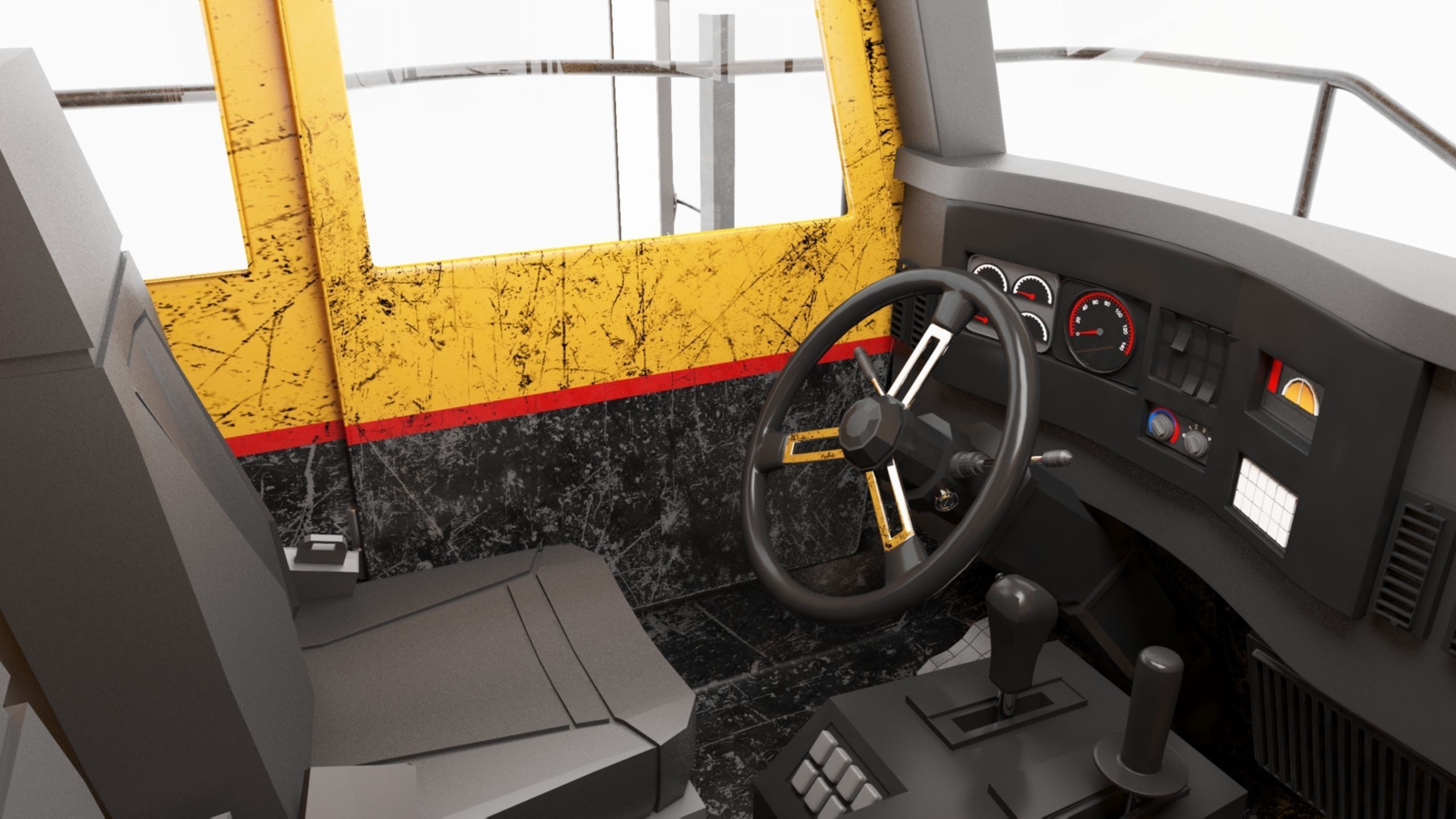 Dump Haul Mining Truck - Proper High Poly With Cabin Interior 3D model_8