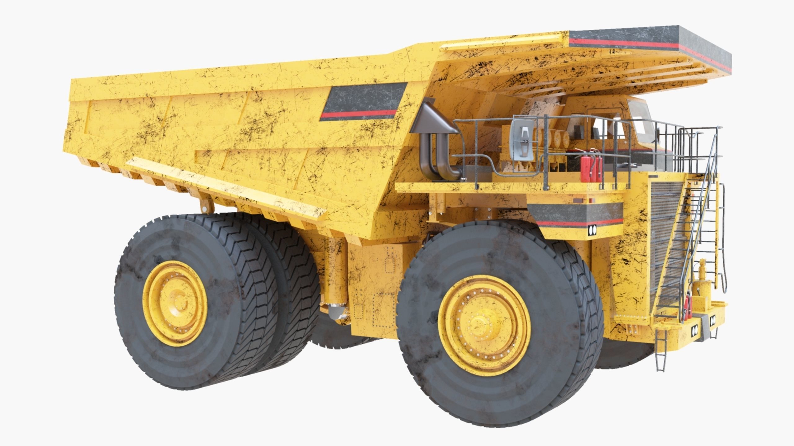 Dump Haul Mining Truck - Proper High Poly With Cabin Interior 3D model_19