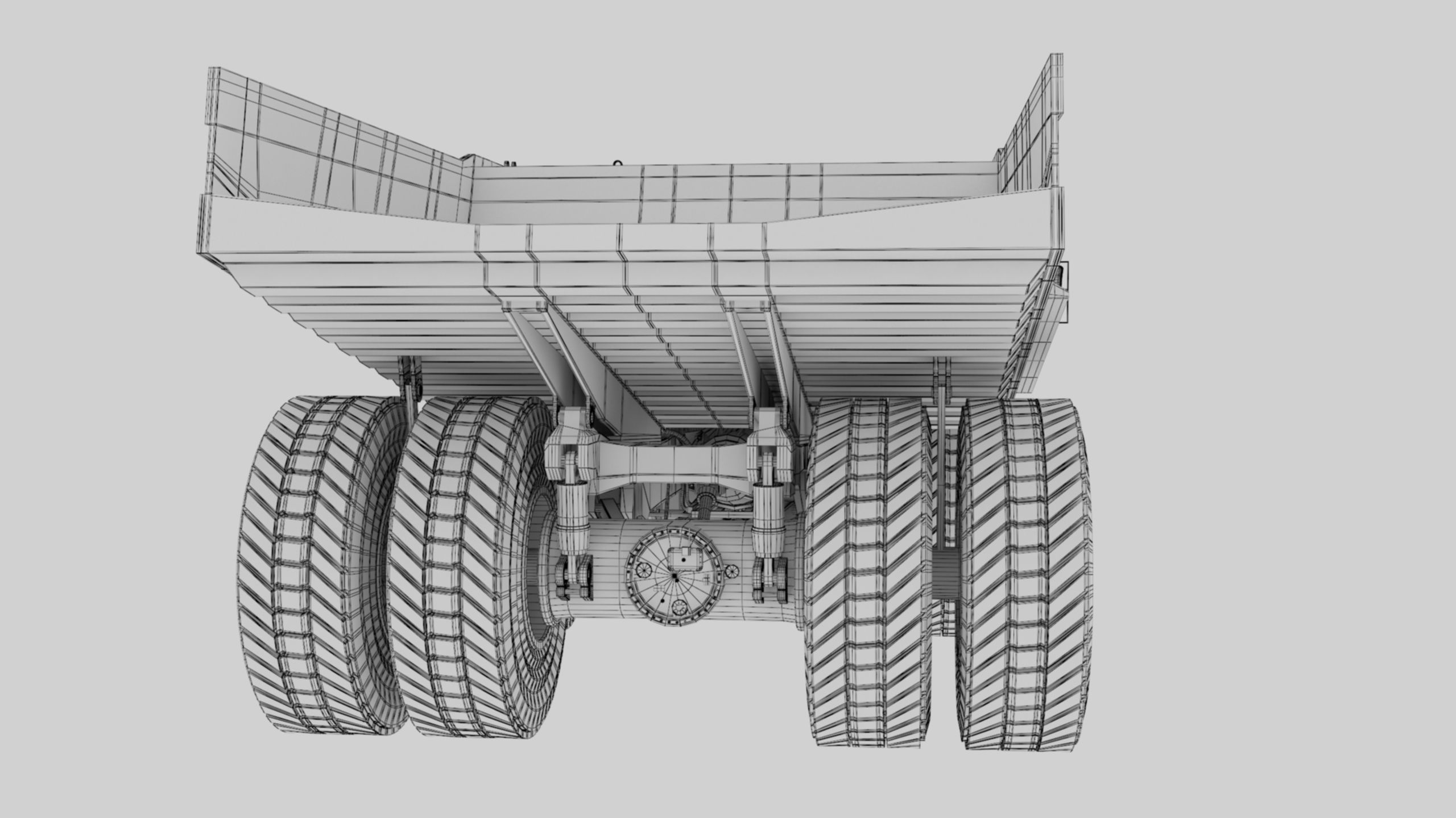 Dump Haul Mining Truck - Proper High Poly With Cabin Interior 3D model_67