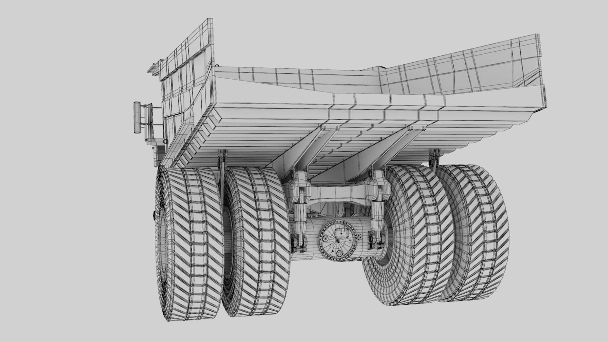 Dump Haul Mining Truck - Proper High Poly With Cabin Interior 3D model_68