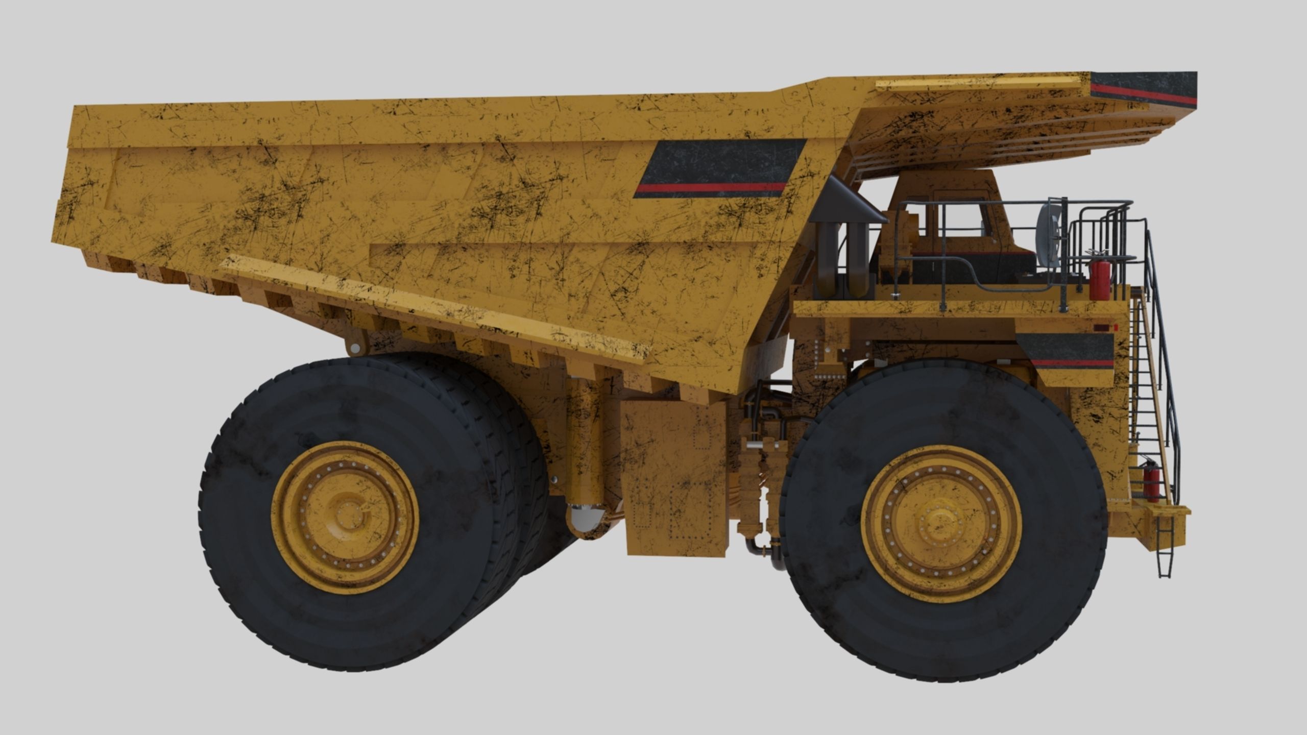 Dump Haul Mining Truck - Proper High Poly With Cabin Interior 3D model_42