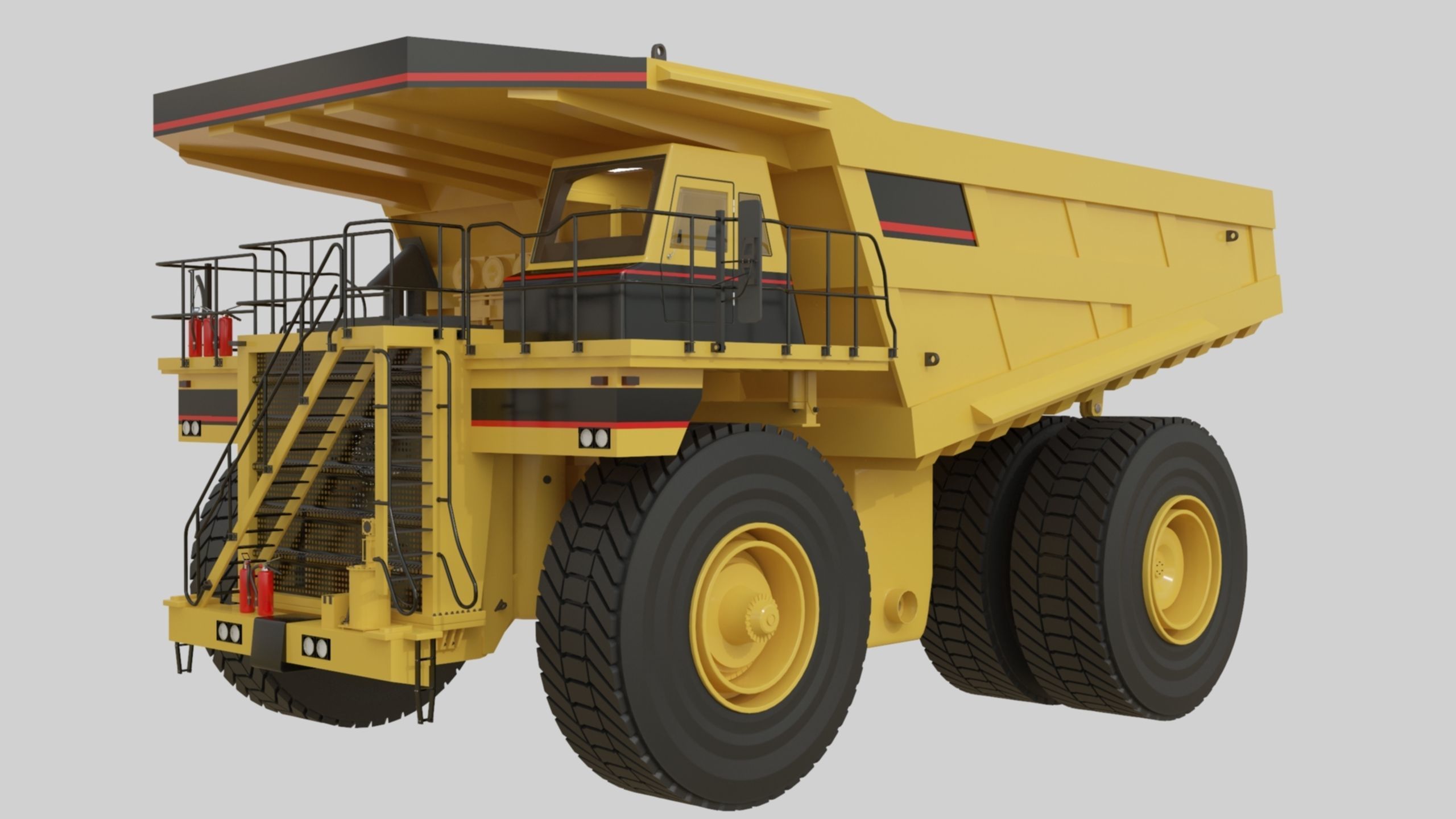 Dump Haul Mining Truck - Proper High Poly With Cabin Interior 3D model_21