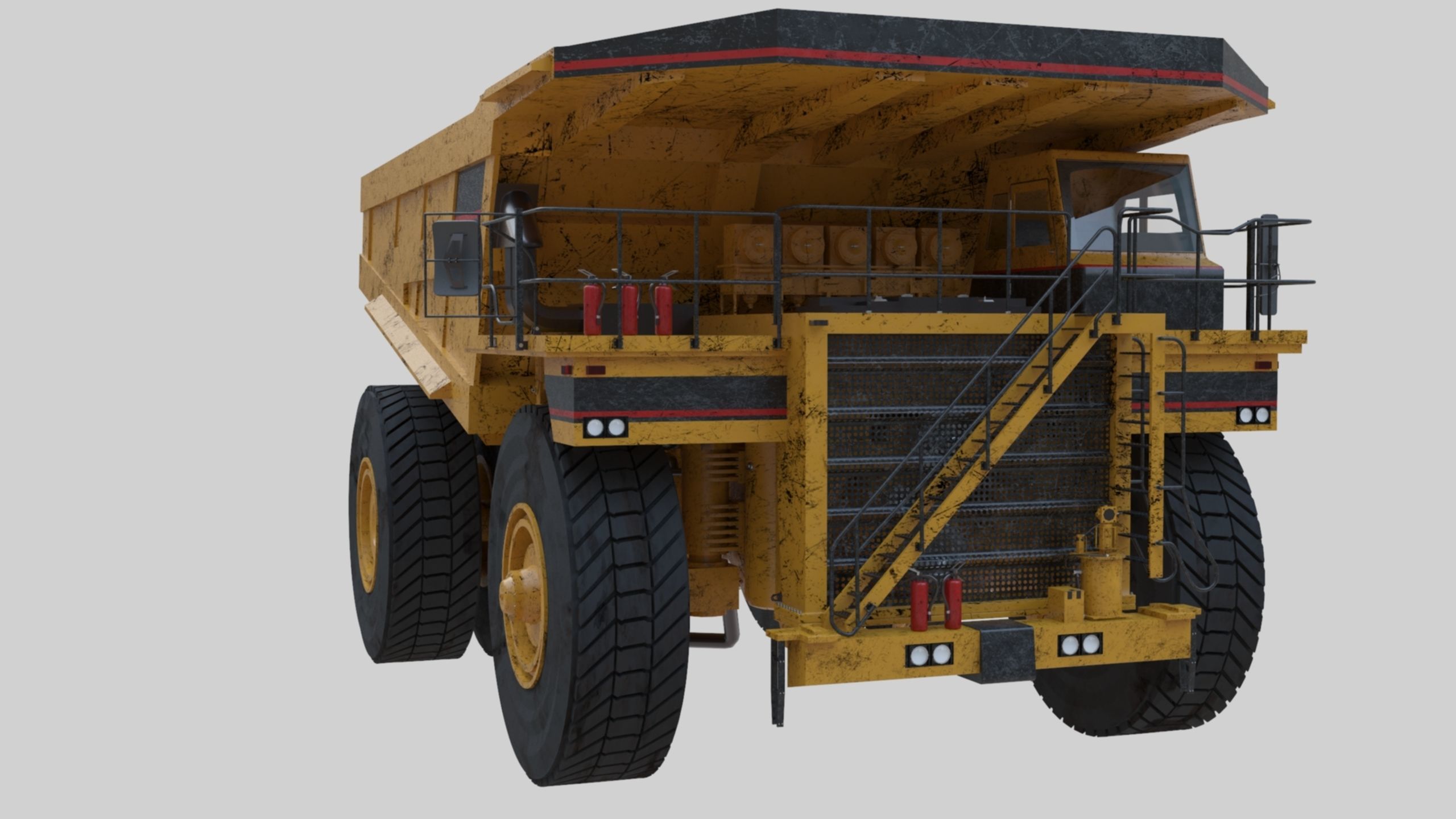 Dump Haul Mining Truck - Proper High Poly With Cabin Interior 3D model_39