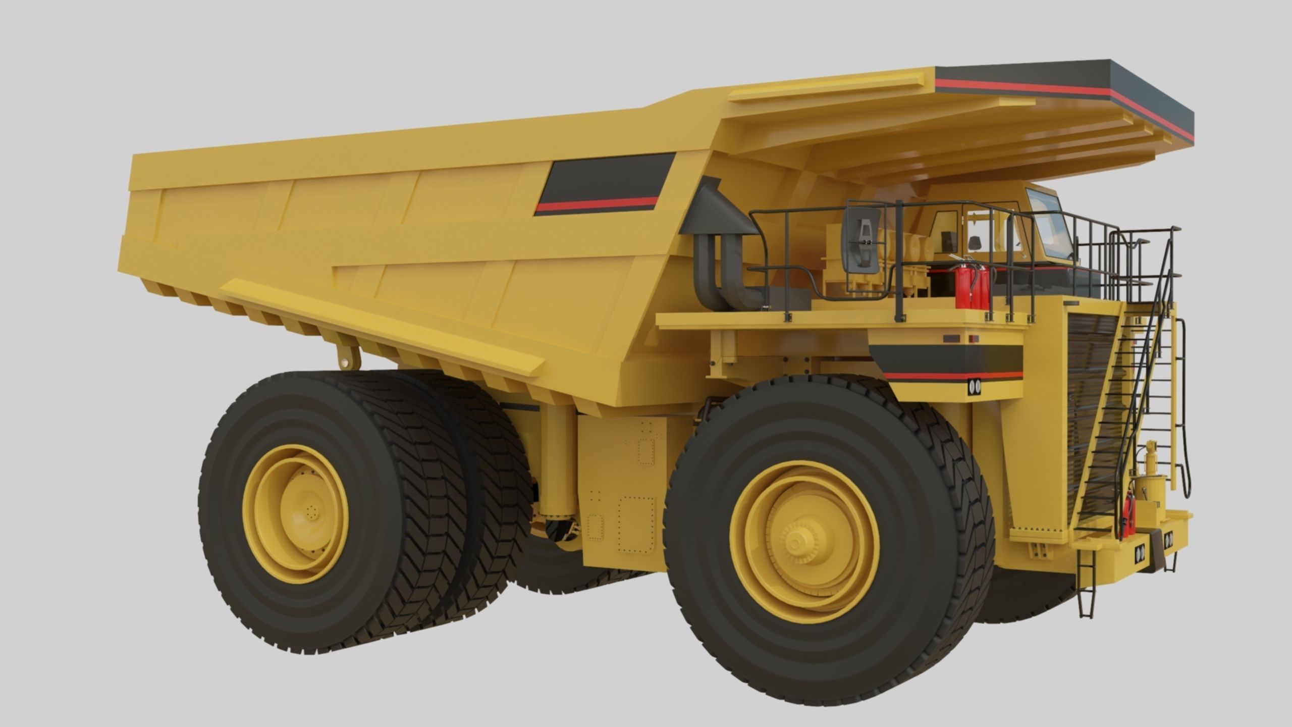 Dump Haul Mining Truck - Proper High Poly With Cabin Interior 3D model_25