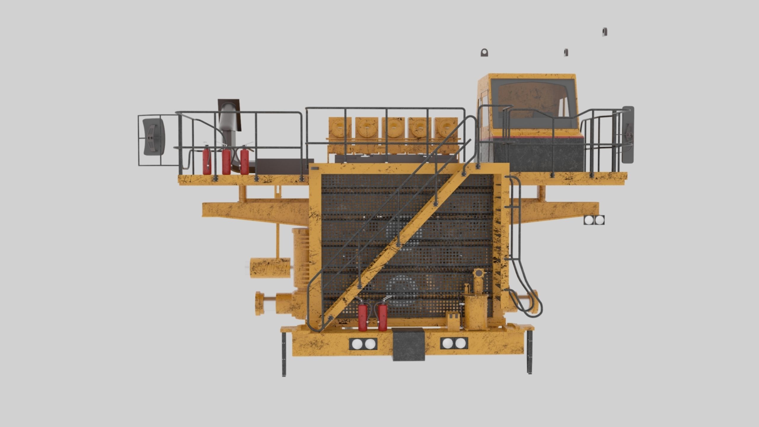 Dump Haul Mining Truck - Proper High Poly With Cabin Interior 3D model_34