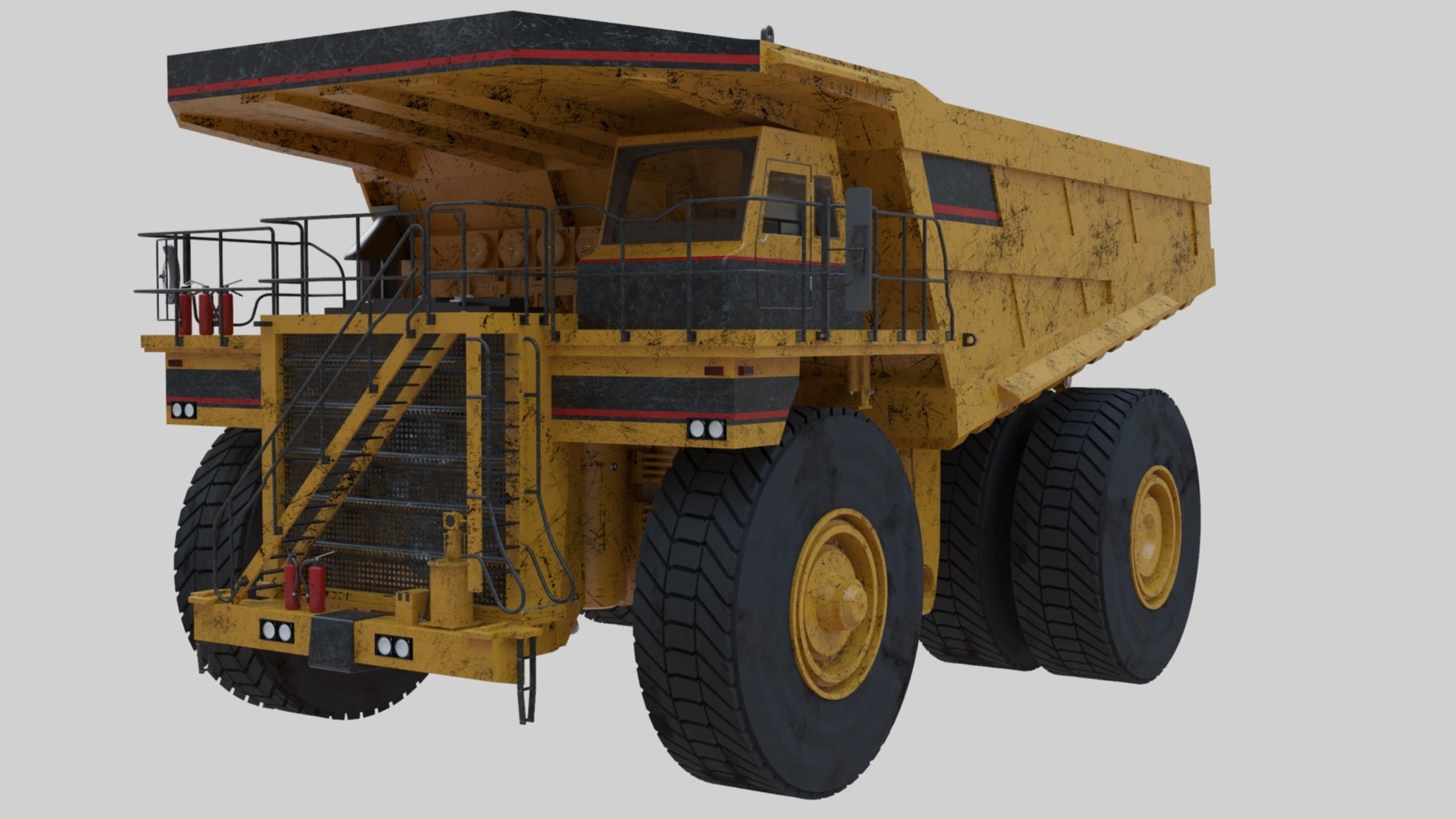 Dump Haul Mining Truck - Proper High Poly With Cabin Interior 3D model_46