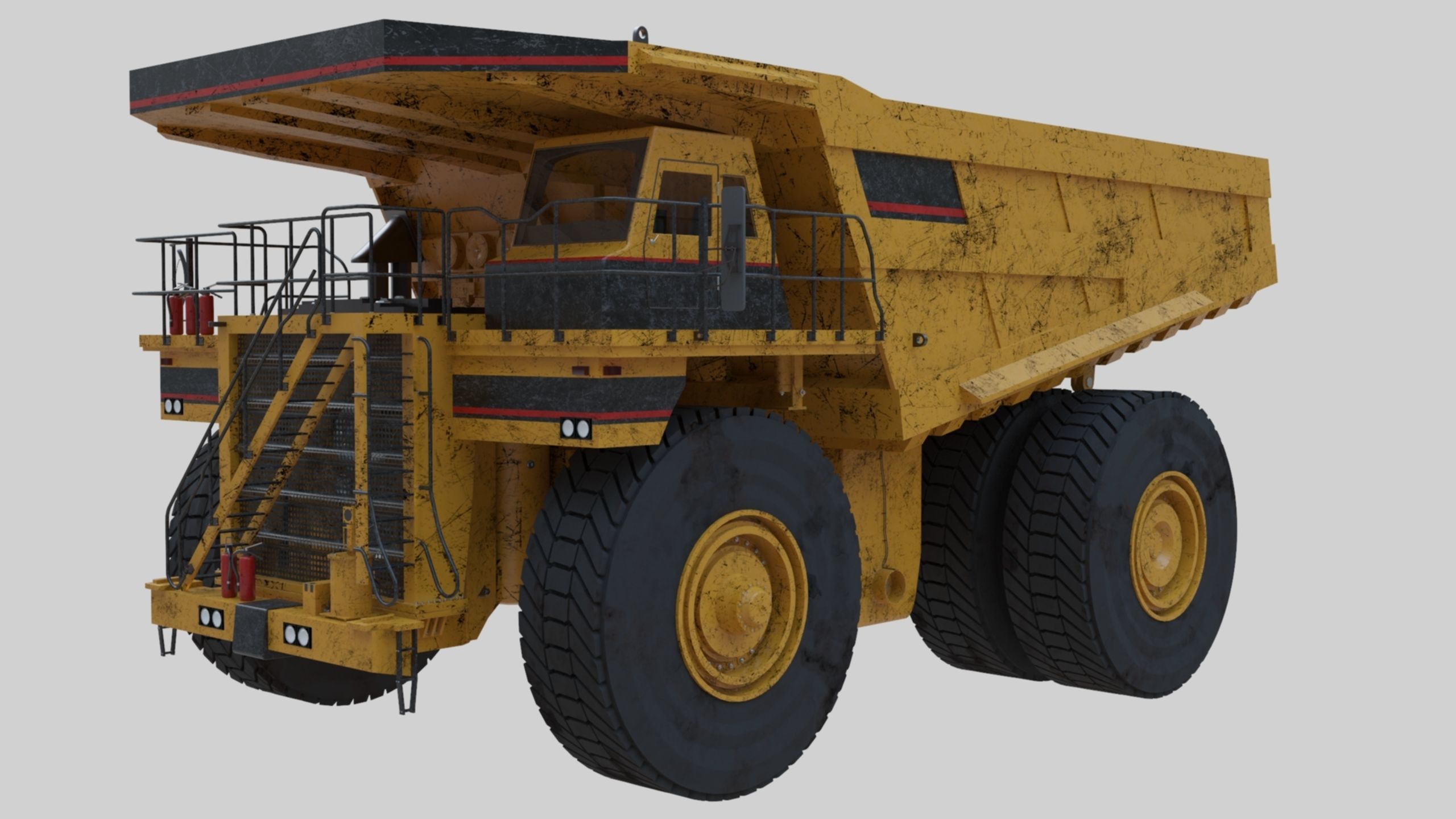 Dump Haul Mining Truck - Proper High Poly With Cabin Interior 3D model_54