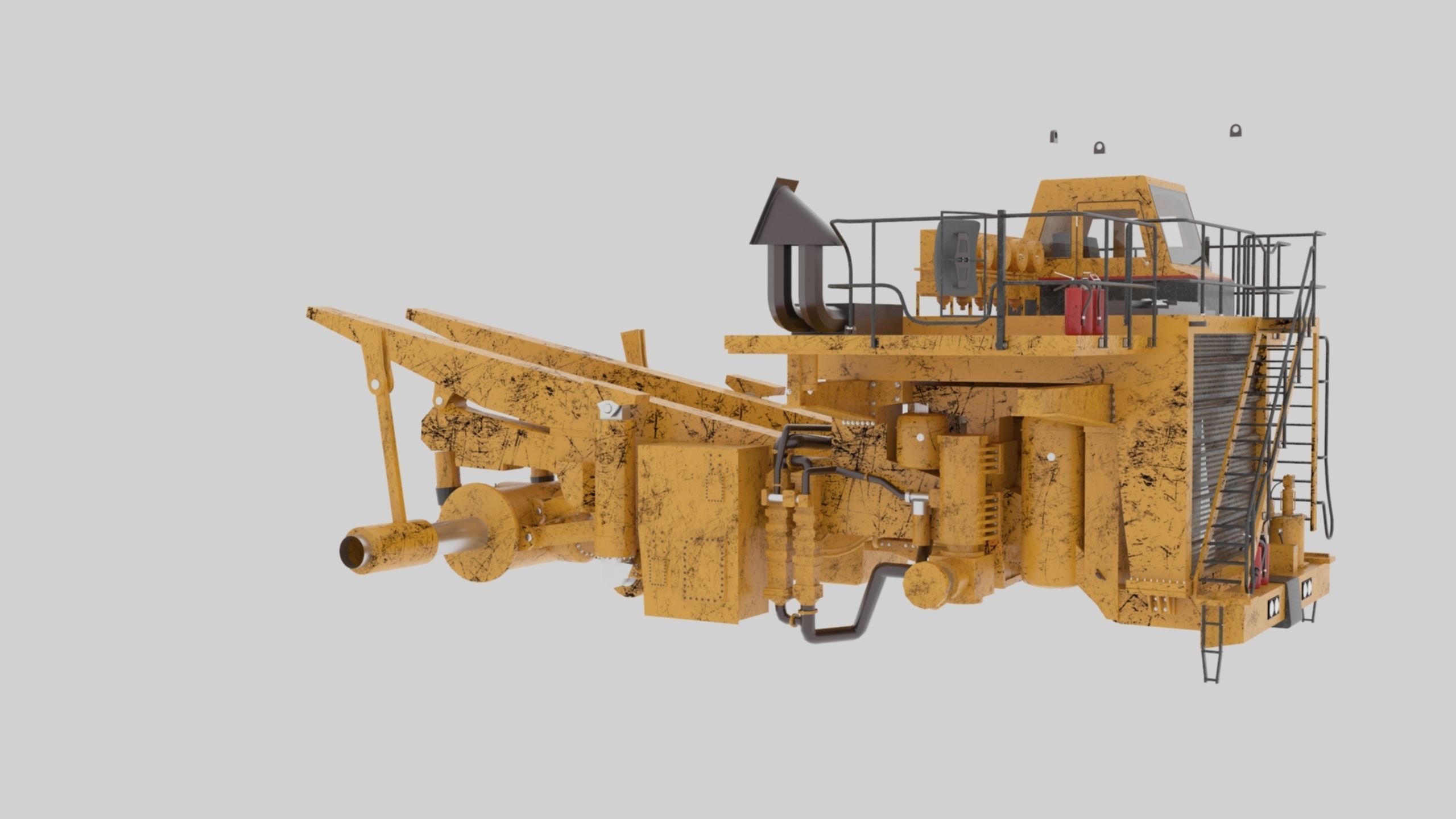 Dump Haul Mining Truck - Proper High Poly With Cabin Interior 3D model_36