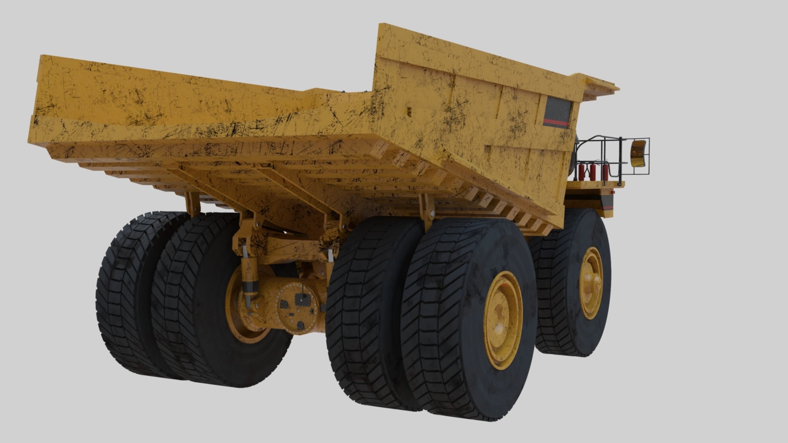 Dump Haul Mining Truck - Proper High Poly With Cabin Interior 3D model_49