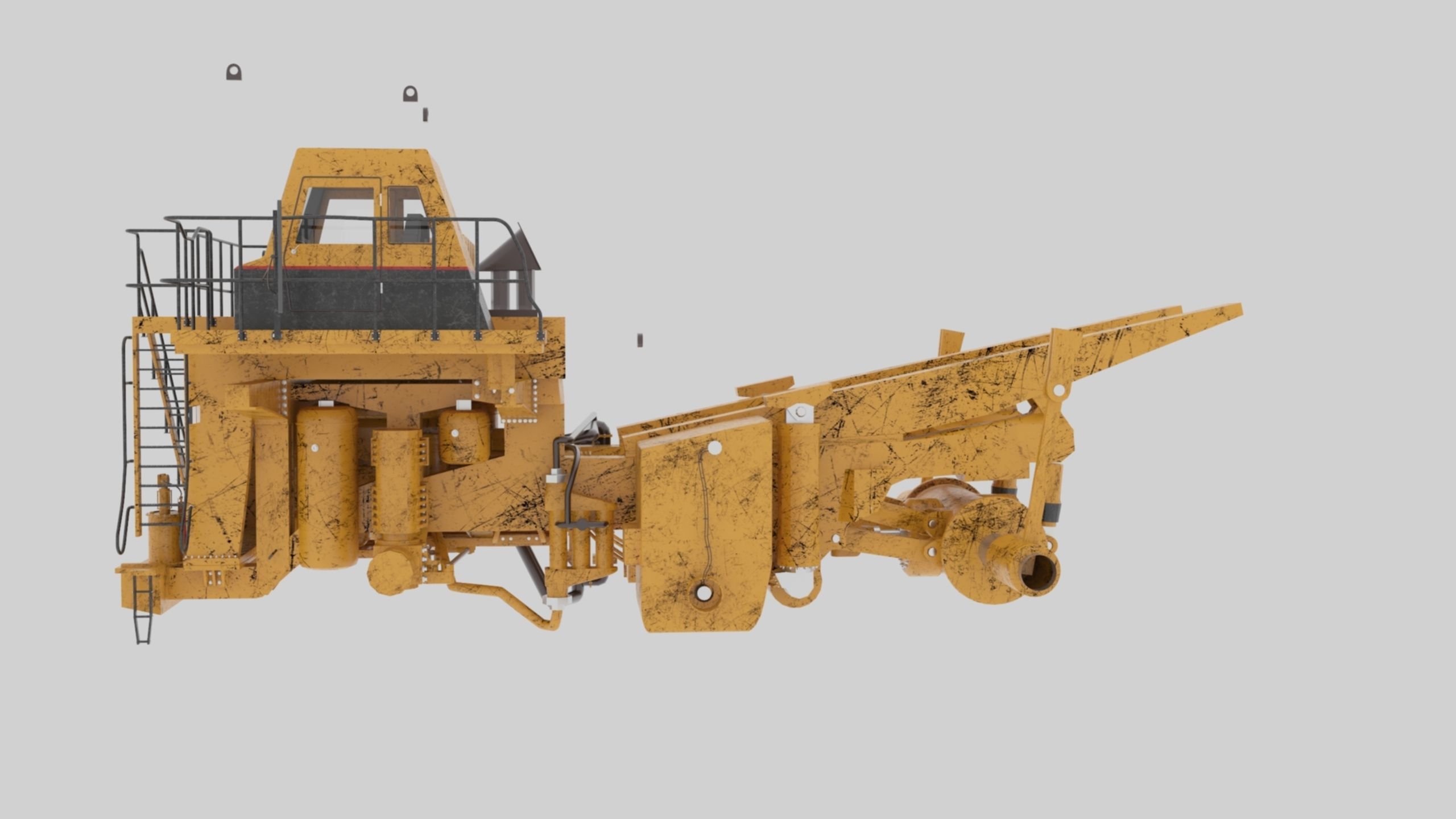 Dump Haul Mining Truck - Proper High Poly With Cabin Interior 3D model_35