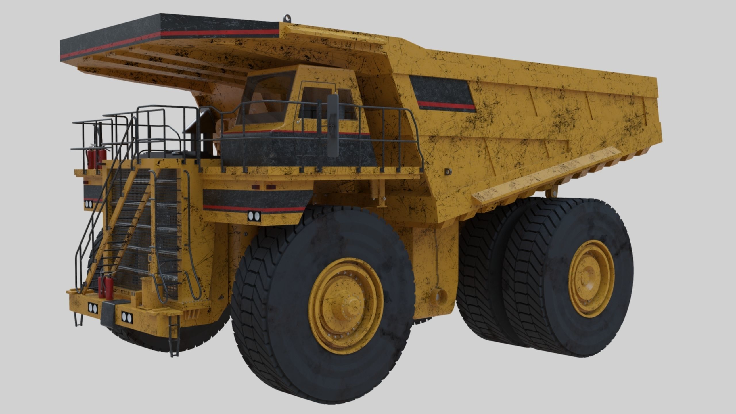 Dump Haul Mining Truck - Proper High Poly With Cabin Interior 3D model_55