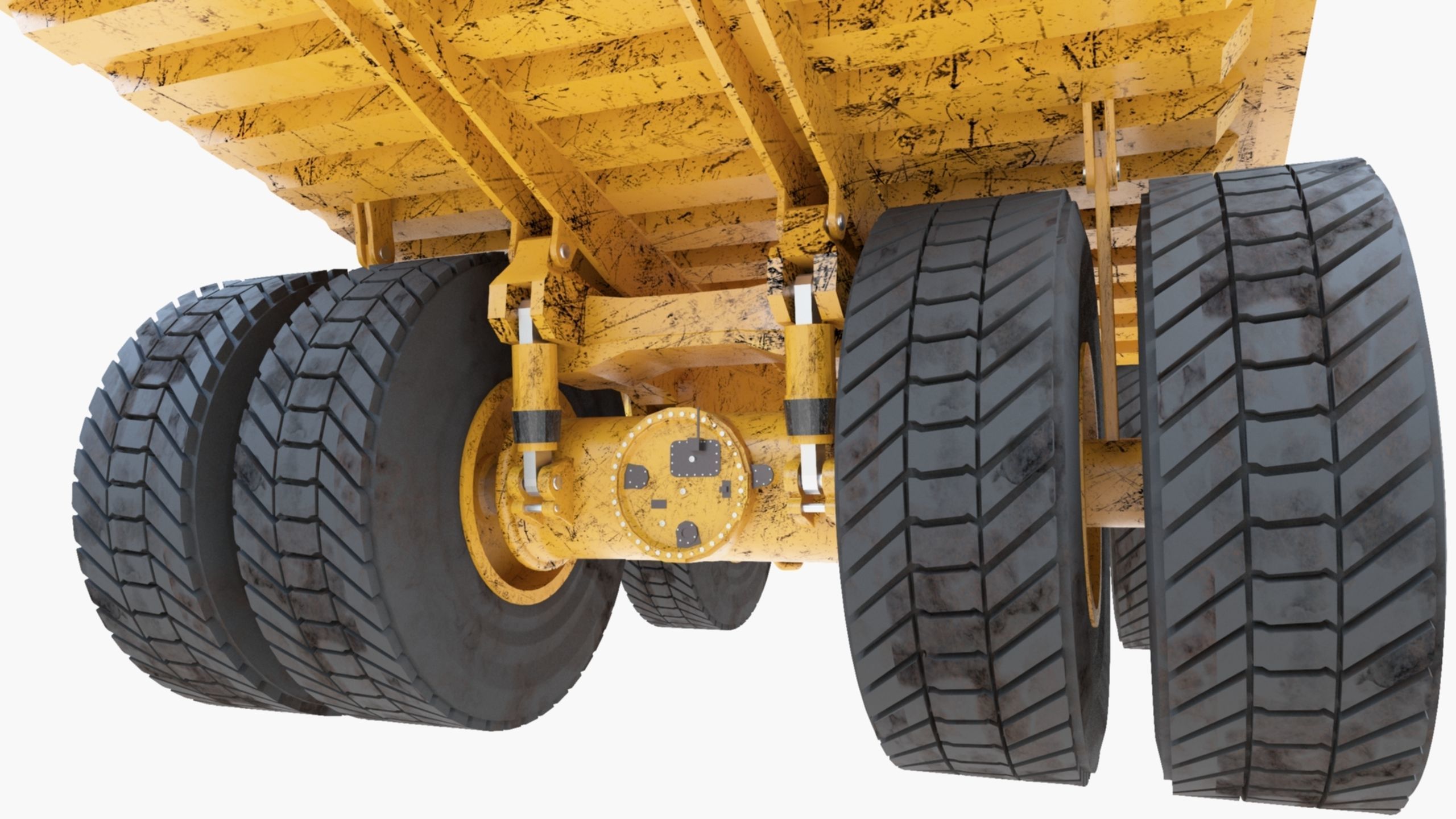 Dump Haul Mining Truck - Proper High Poly With Cabin Interior 3D model_10