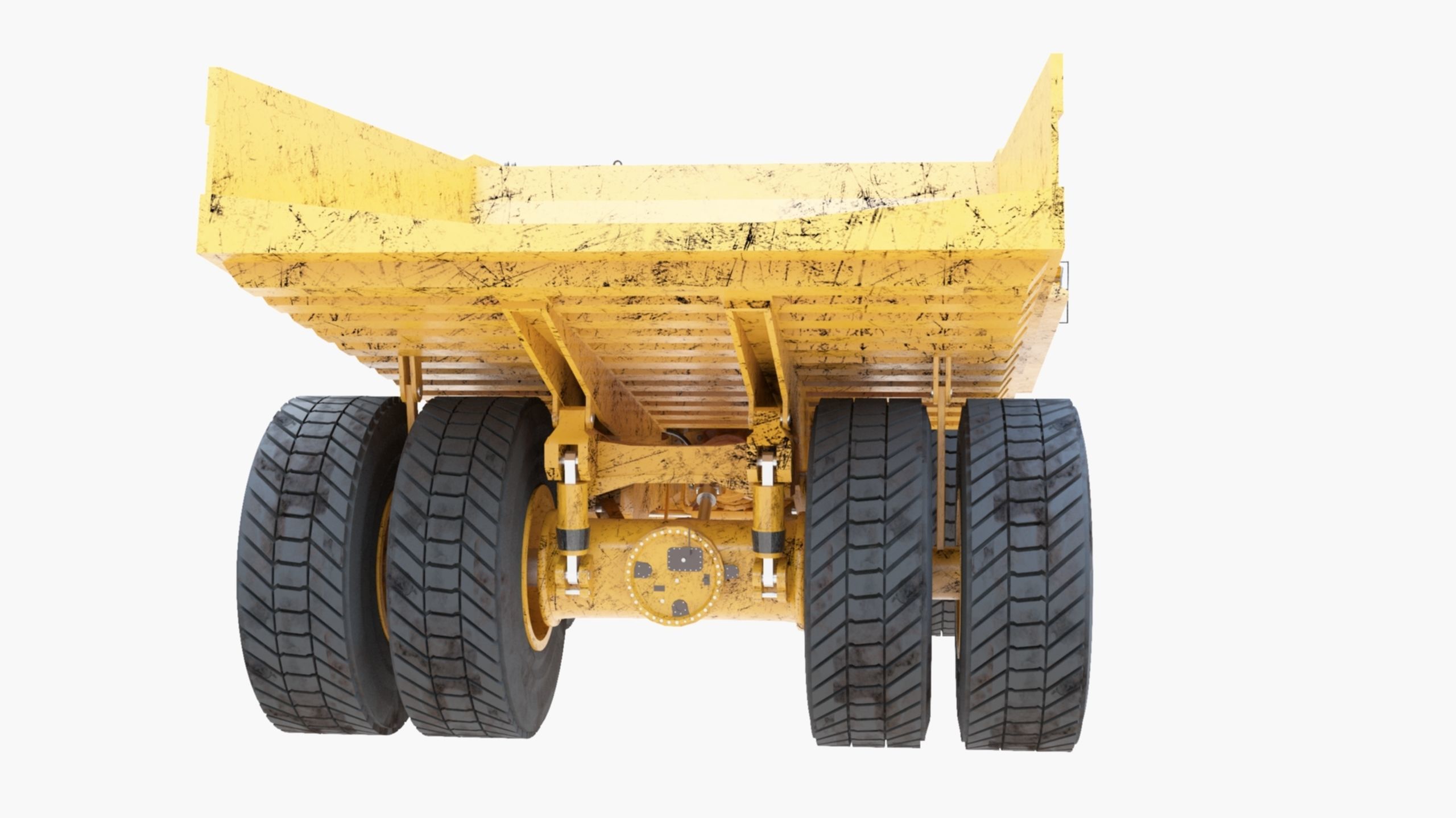 Dump Haul Mining Truck - Proper High Poly With Cabin Interior 3D model_17