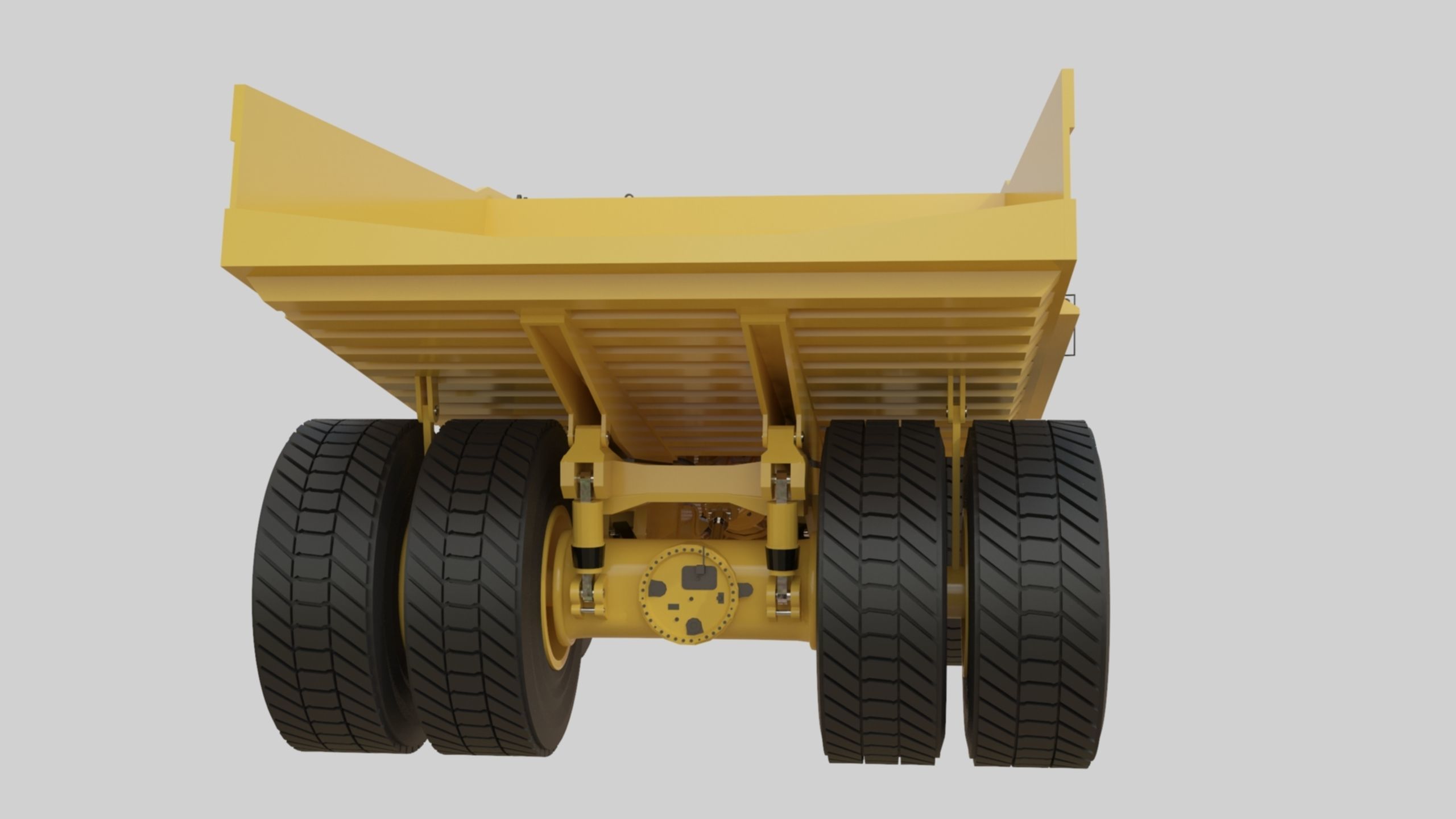 Dump Haul Mining Truck - Proper High Poly With Cabin Interior 3D model_23