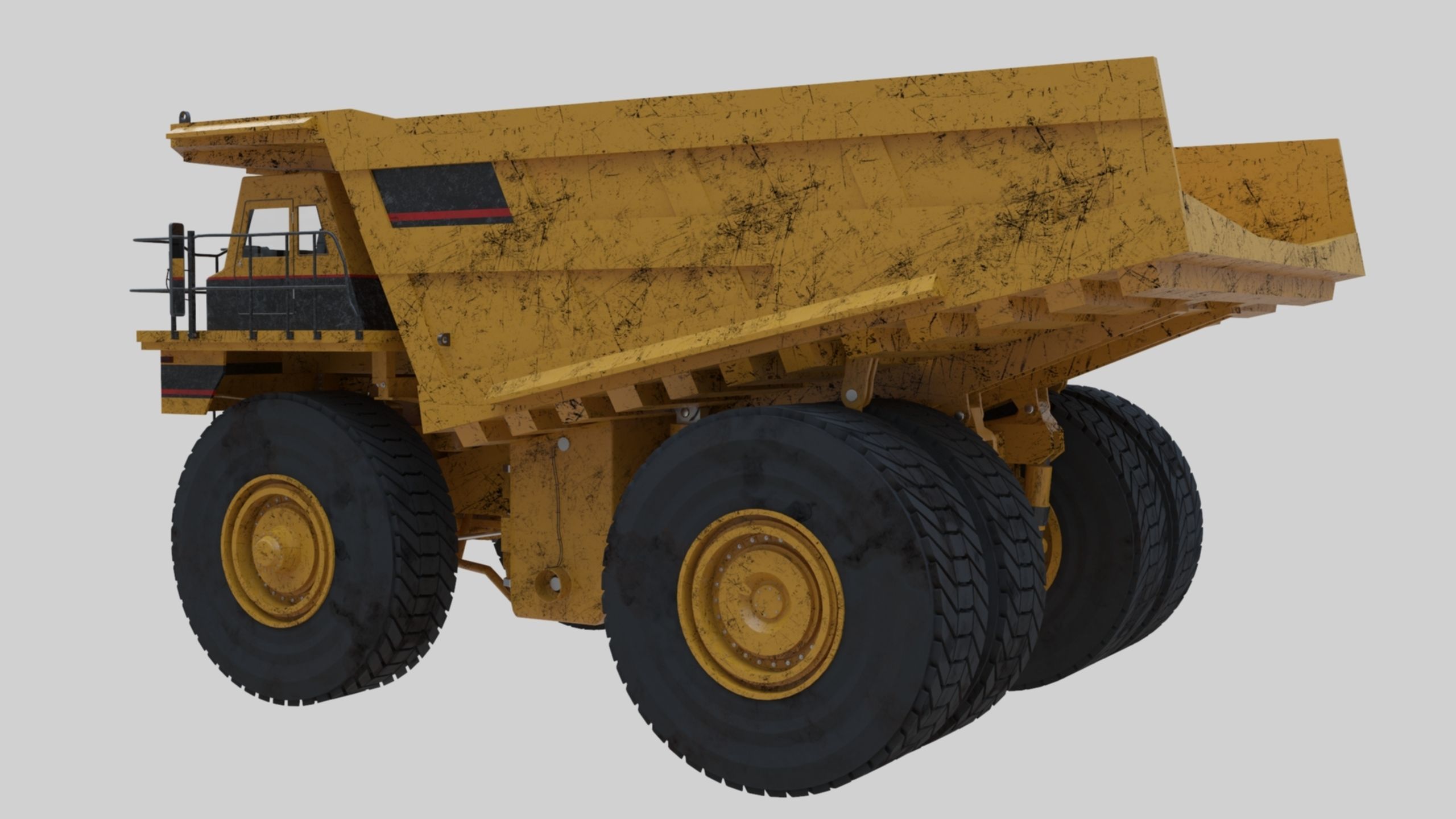 Dump Haul Mining Truck - Proper High Poly With Cabin Interior 3D model_48