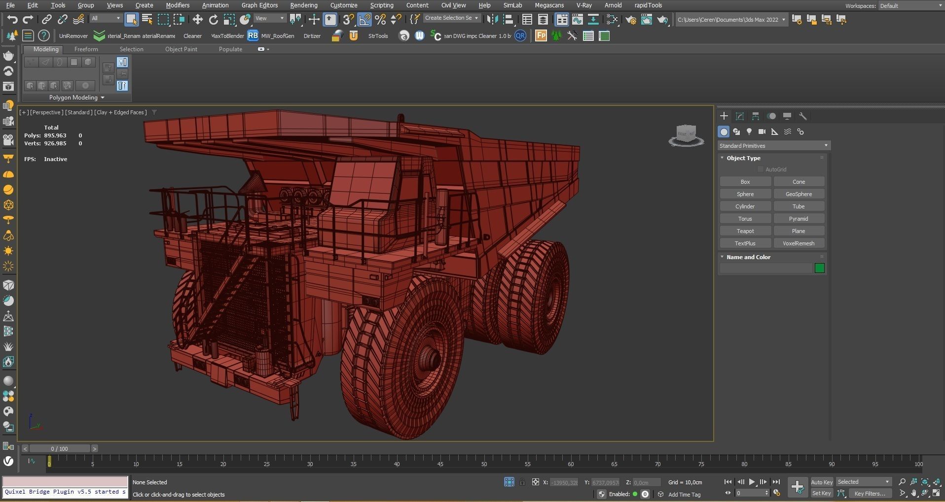 Dump Haul Mining Truck - Proper High Poly With Cabin Interior 3D model_74