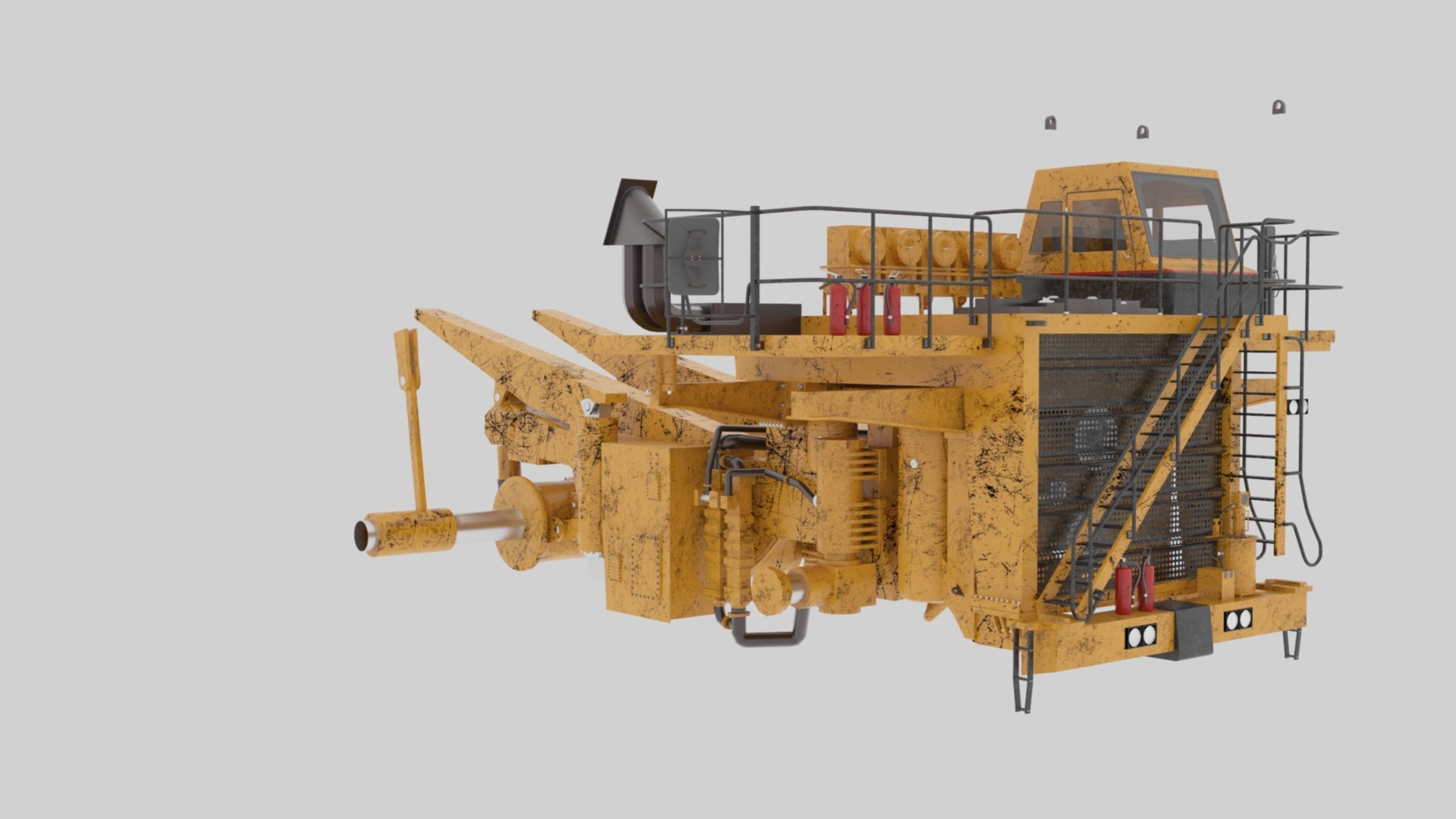 Dump Haul Mining Truck - Proper High Poly With Cabin Interior 3D model_33