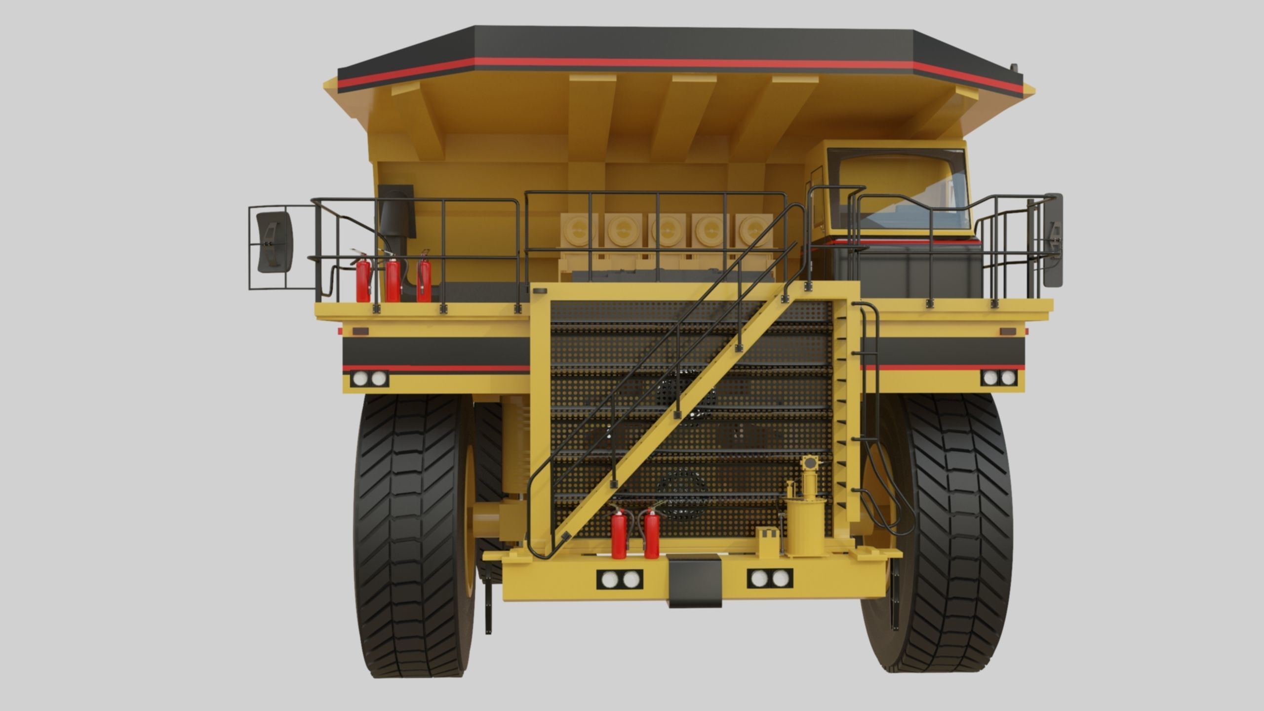 Dump Haul Mining Truck - Proper High Poly With Cabin Interior 3D model_24